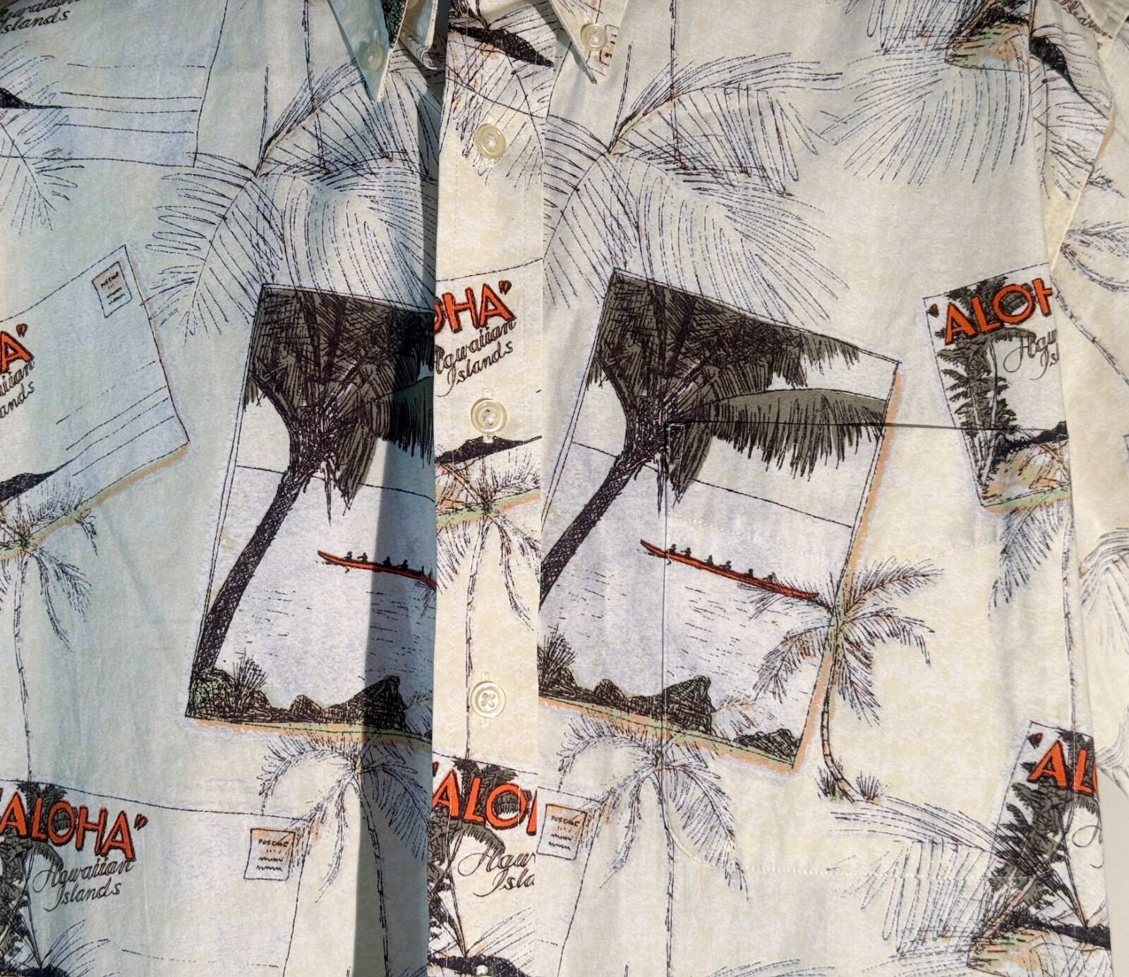 NATURAL ISSUE Men’s Short Sleeve Button Down ALOHA HAWAIIAN ISLAND SHIRT Large