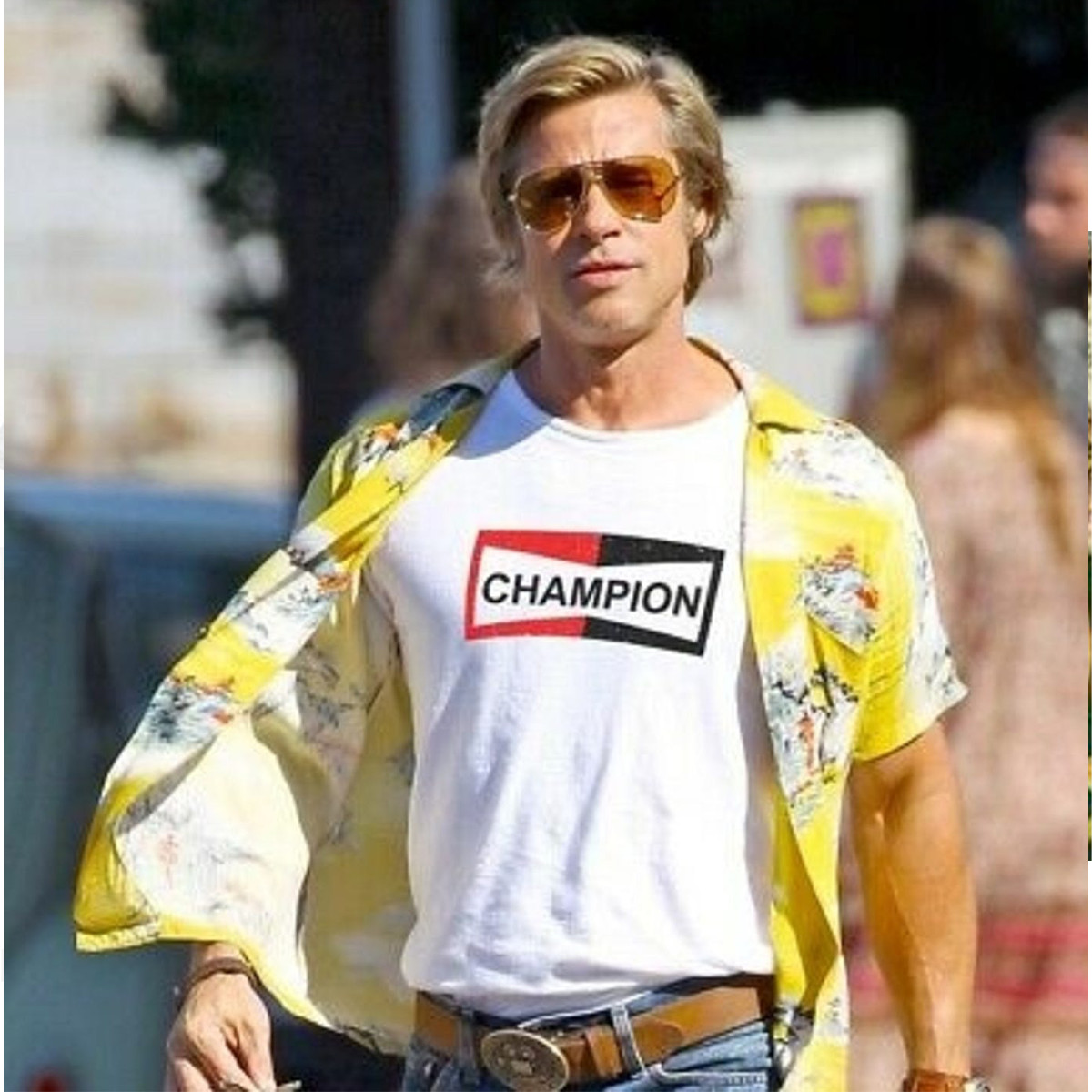 Brad Pitt Champion Shirt Cliff Booth Once Upon a Time In Hollywood Unisex Tee
