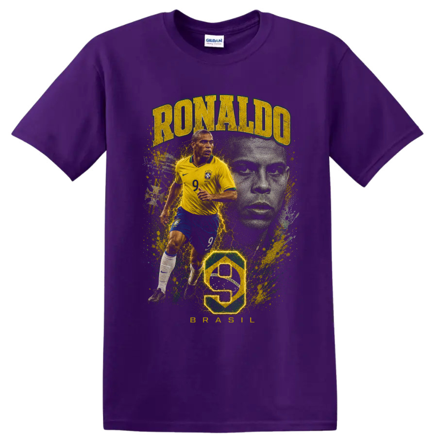 Ronaldo Nazario Brazil Soccer Legend T Shirt Vintage Player Graphic Tee