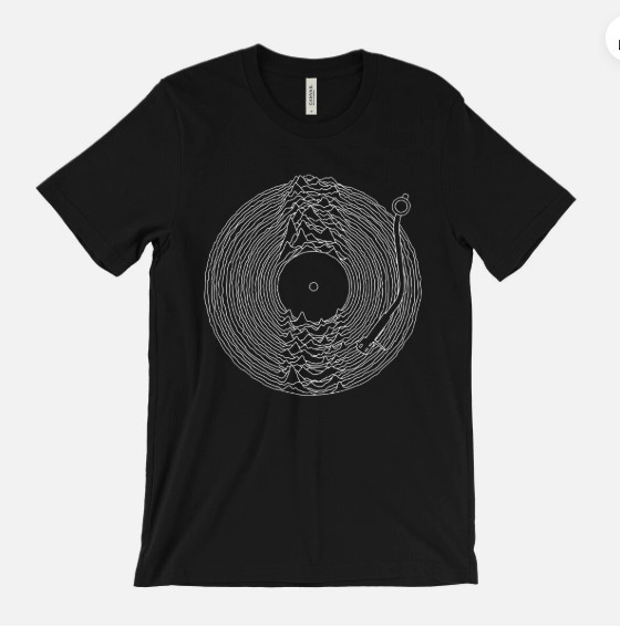Joy Division Turntable T Shirt – 80’s synth rock new wave Unknown Pleasures