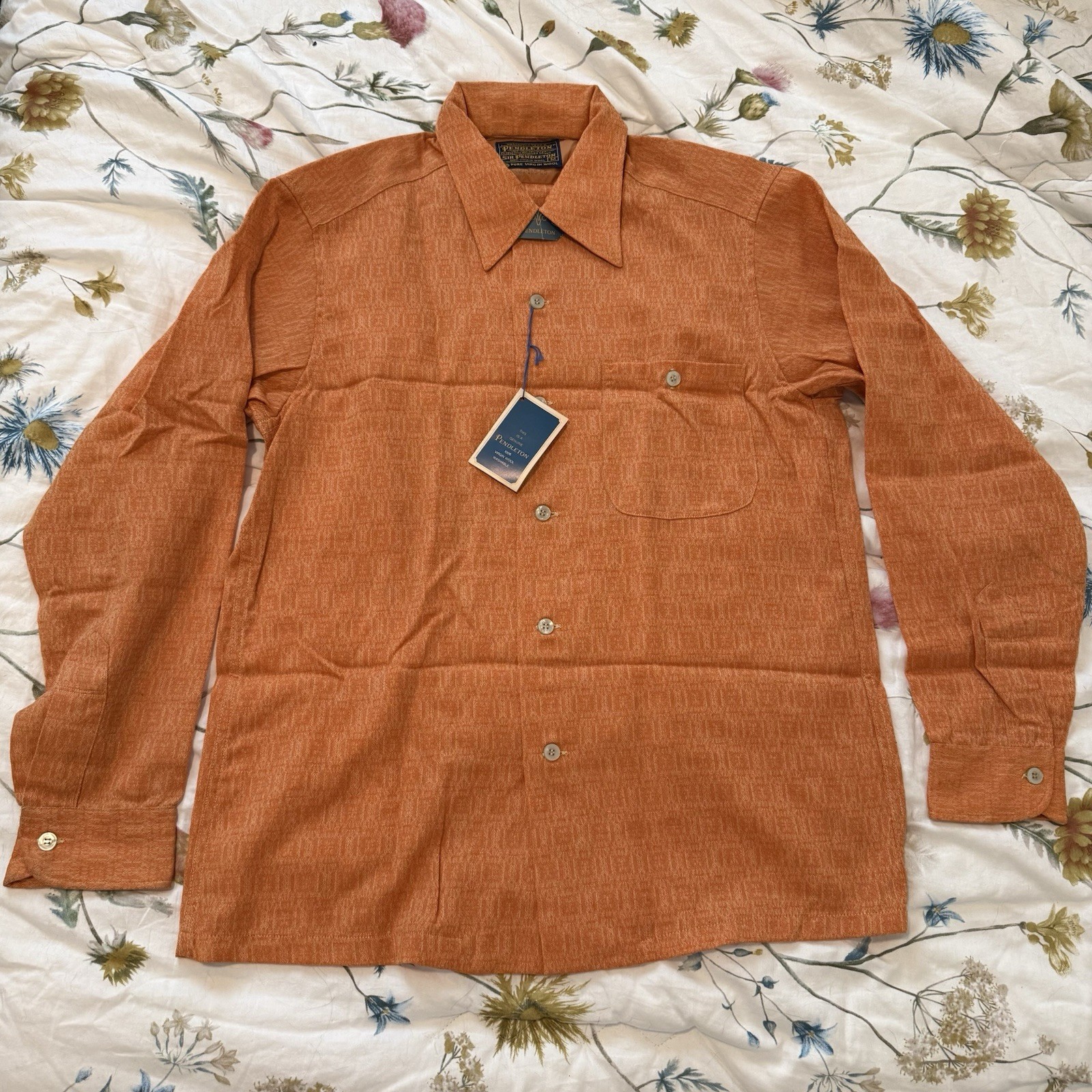 Vintage 1967 Pendleton Sir Pendleton Wool Shirt M Deadstock NOS Loop Collar