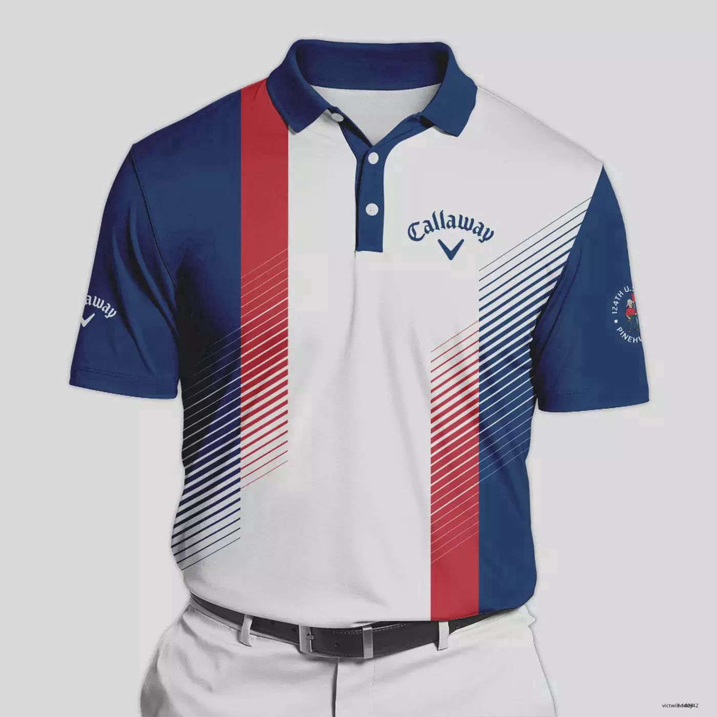 Sport Callaway 124th U.S. Open Pinehurst Golf Polo Shirt Blue Red 1