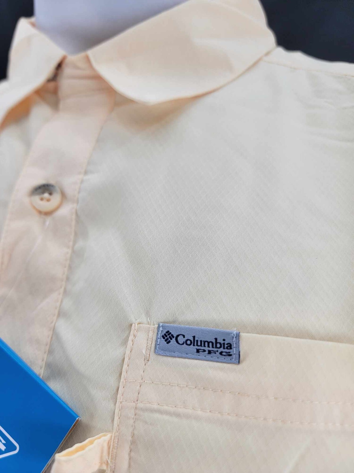 NEW Columbia PFG Slack Tide Camp Yellow Collared Button Down SS Shirt Men’s L