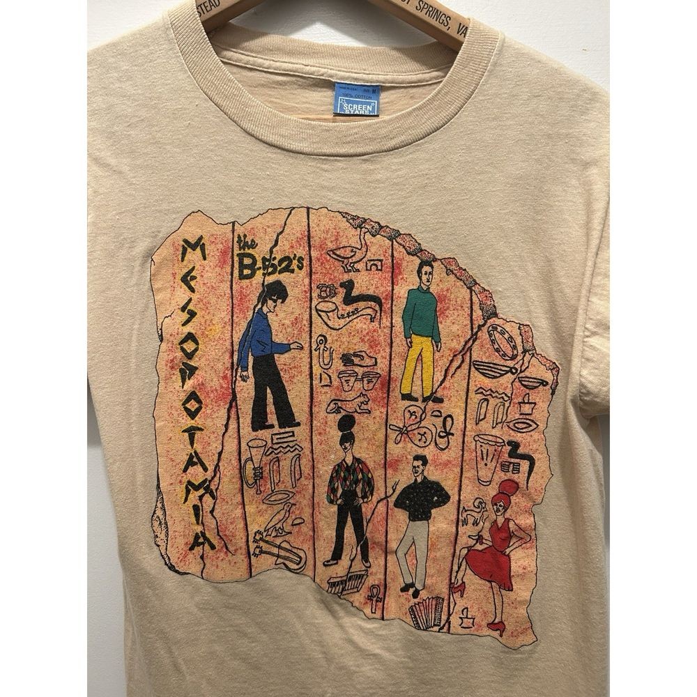 1982 The B-52’s Mesopotamia Band Remake tee 2 sided Sand T shirt NH25729