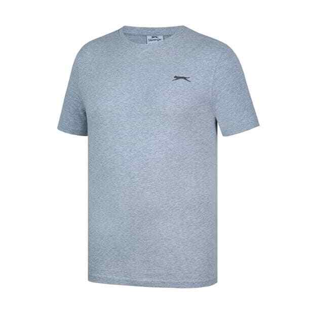 Mens Slazenger 100% Cotton Plain Crew Neck T Shirt XS S M L XL XXL 3XL 4XL BNWT