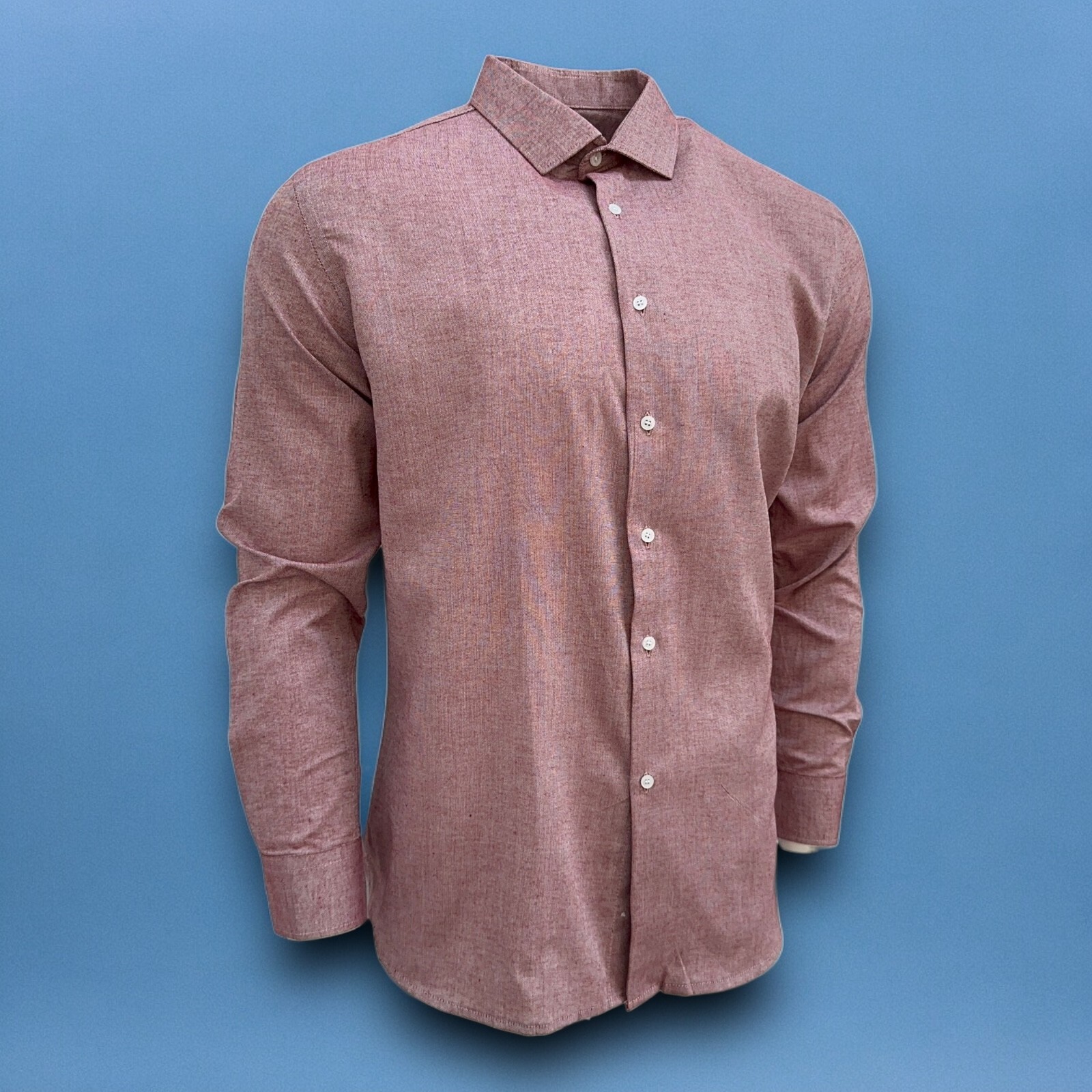 Mens Shirt Long Sleeve Solid Modern Slim Fit Smart Casual Formal Work Shirts