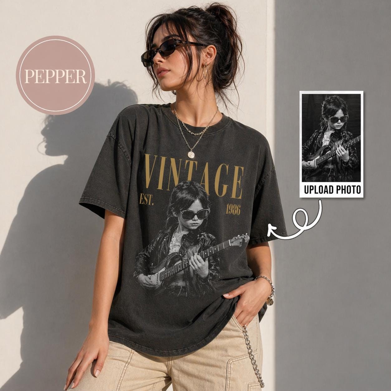 Custom Photo Birthday Shirt Vintage Est Year Personalized Party Tee