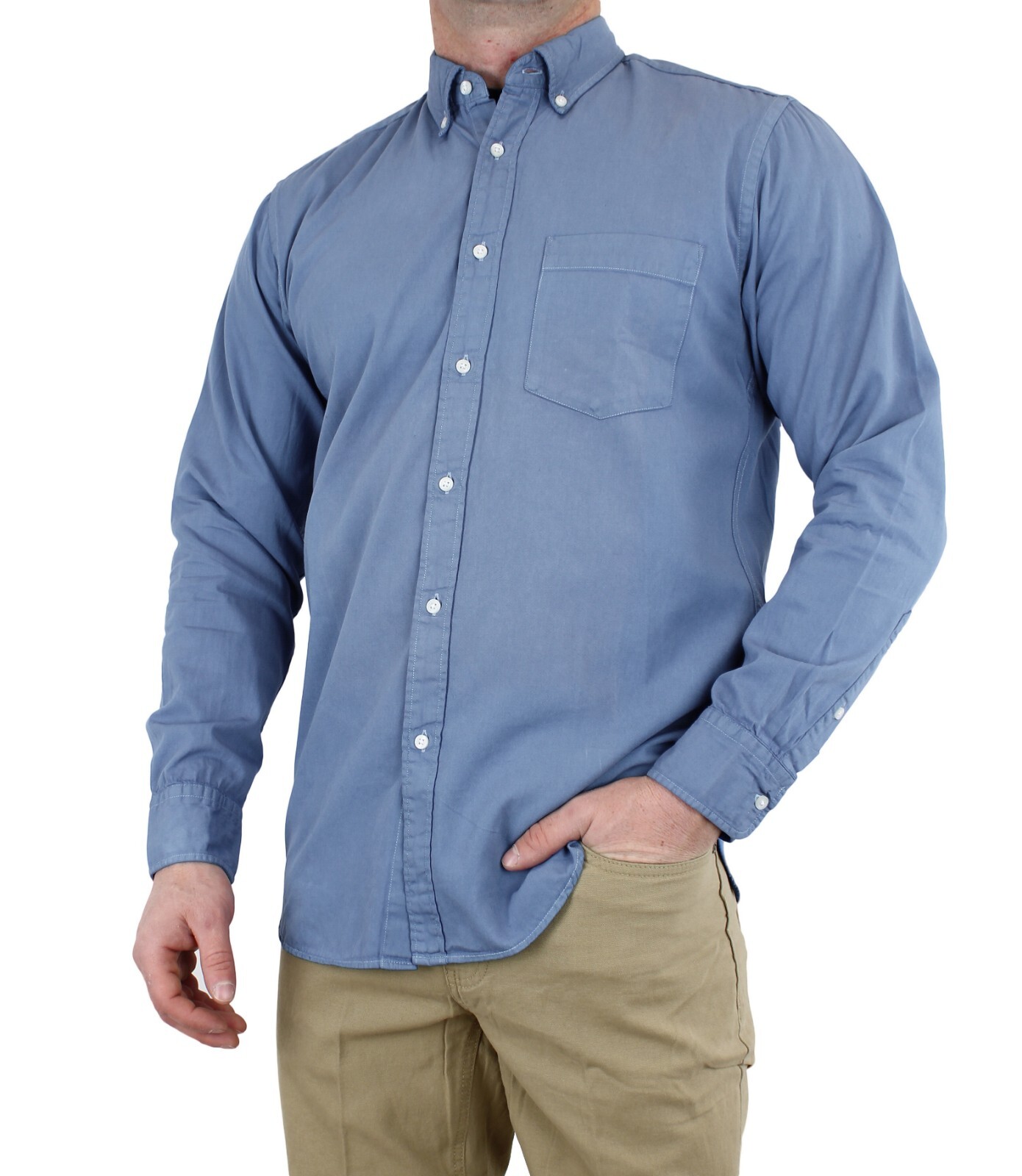 Wrangler Men’s Shirt Relaxed Fit Button-Down, Button-Up Open Pocket 100% Cotton