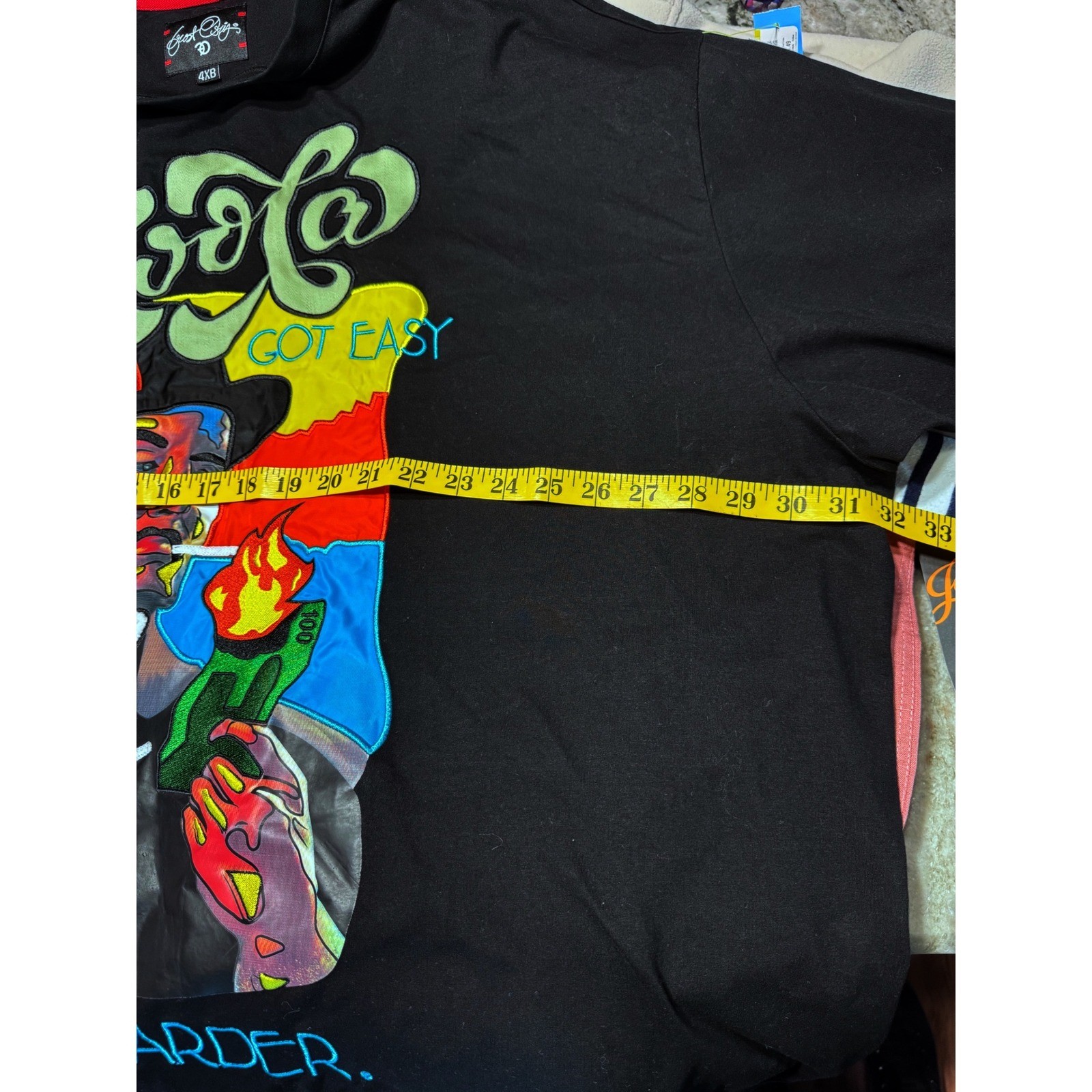 Frost Bit Men’s 4XB T-Shirt Embroidered Moola Got Easy Black Streetwear Hip Hop