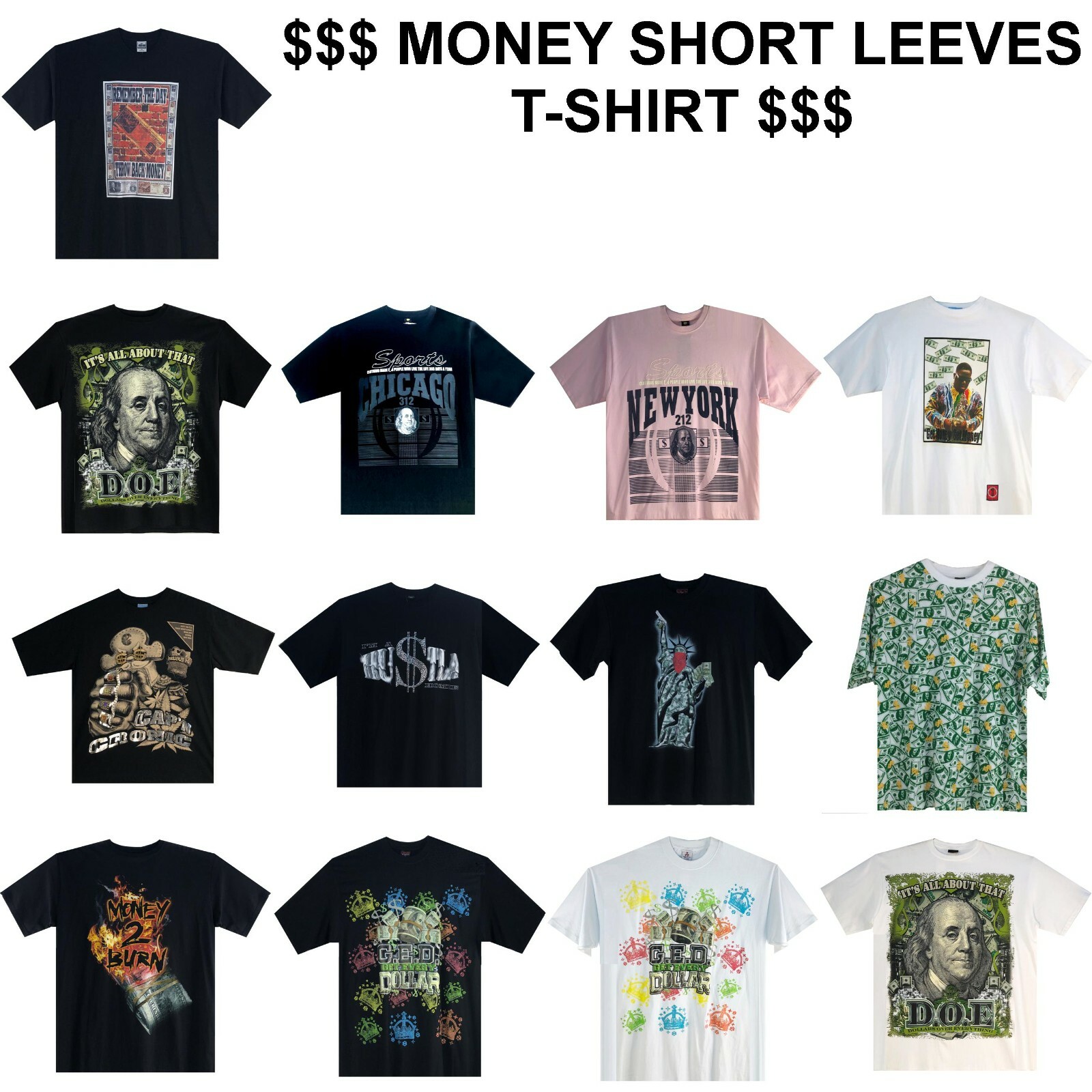 Vintage Money T-Shirt, Designer MEN’S T-SHIRT, ASSORTED STYLES
