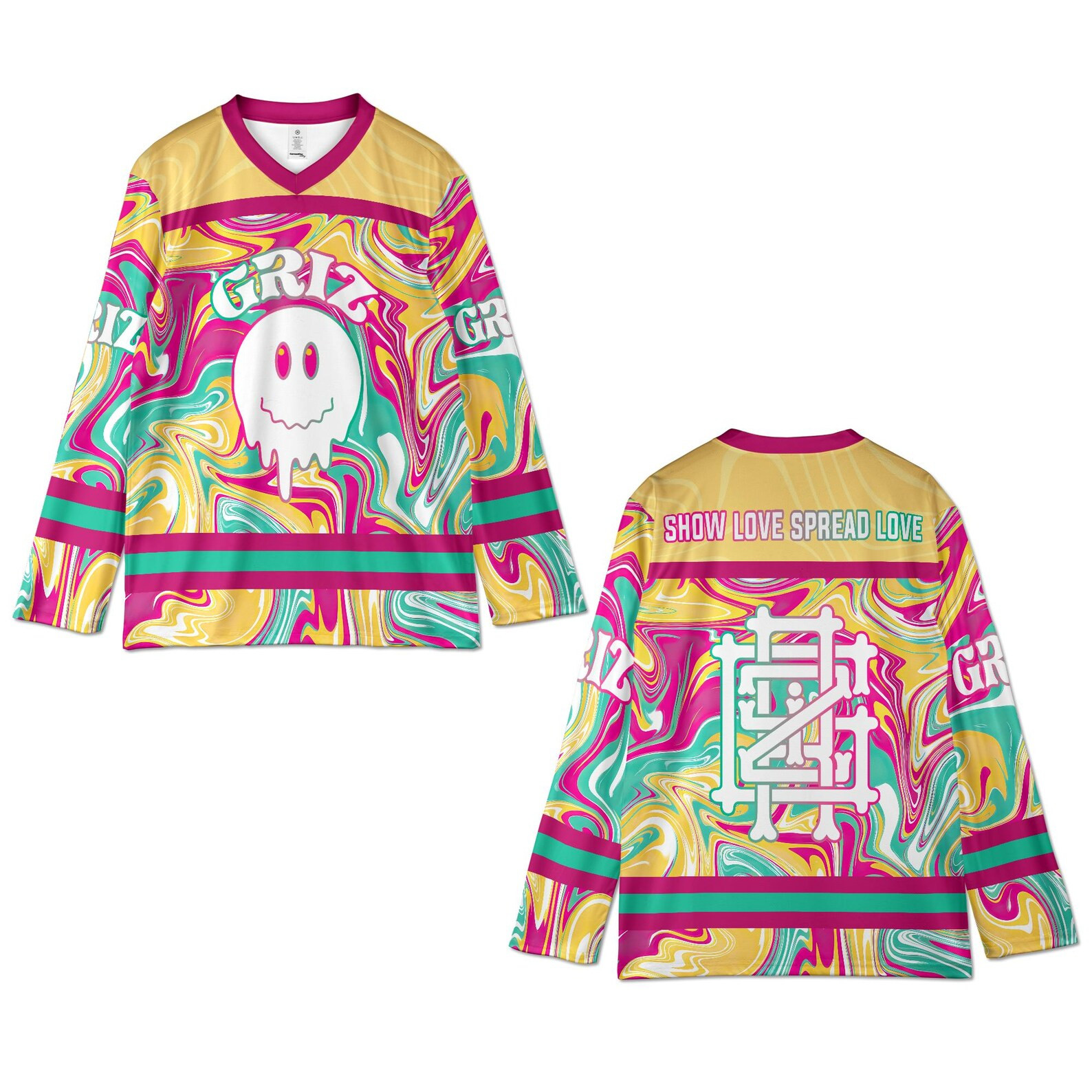 Griz Rave Jersey, Psychedelic Festival Outfit, Lightweight Breathable Fabric