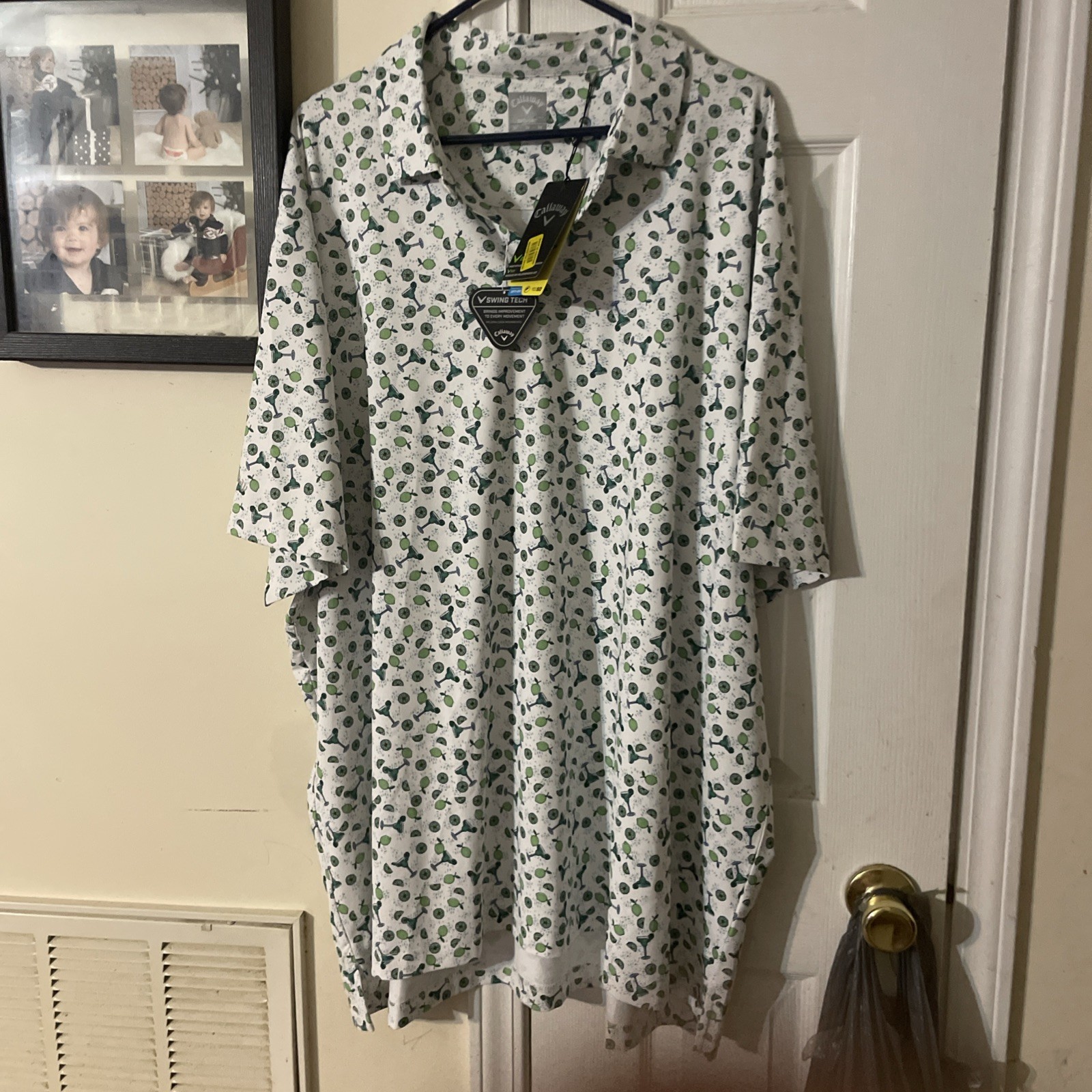 Callaway Golf Polo Shirt Mens 3XL Margarita Print Opti-Dri Performance Stretch