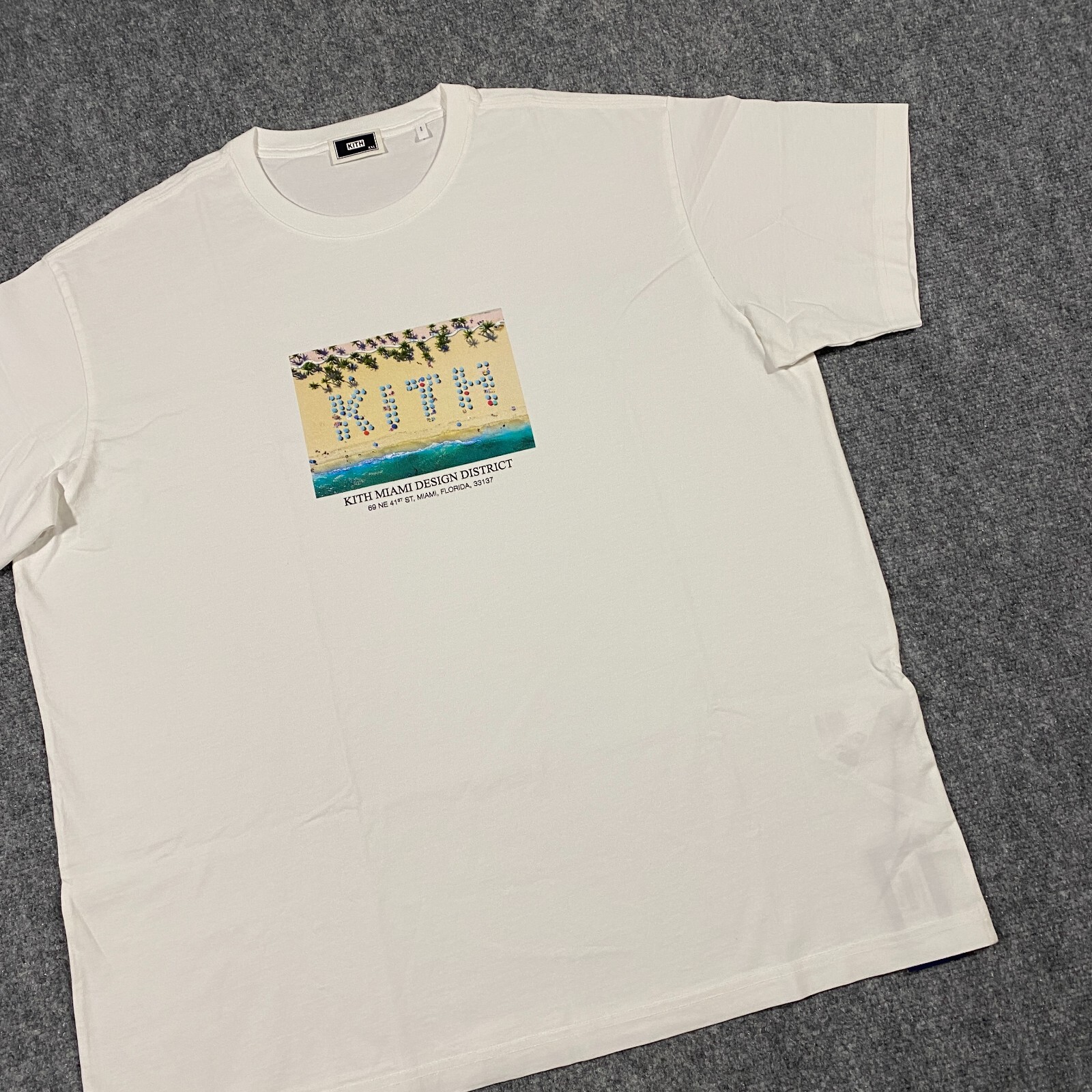 Kith Miami Design District Exclusive Beach Resort Tee Shirt Adult XXL White Mens
