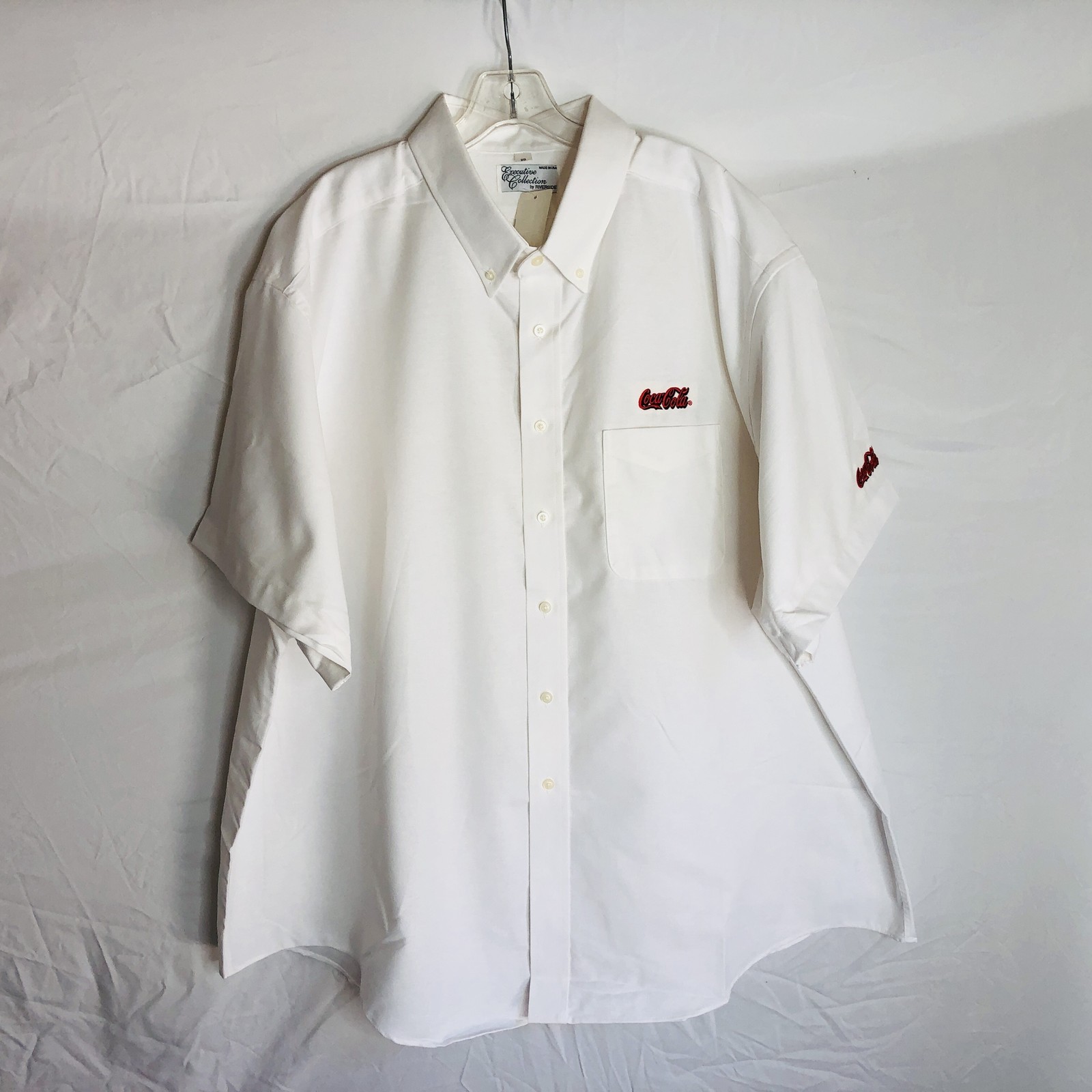 Coca-Cola Shirt Mens 2XL White Button Down Executive Collection Made USA – CLH1