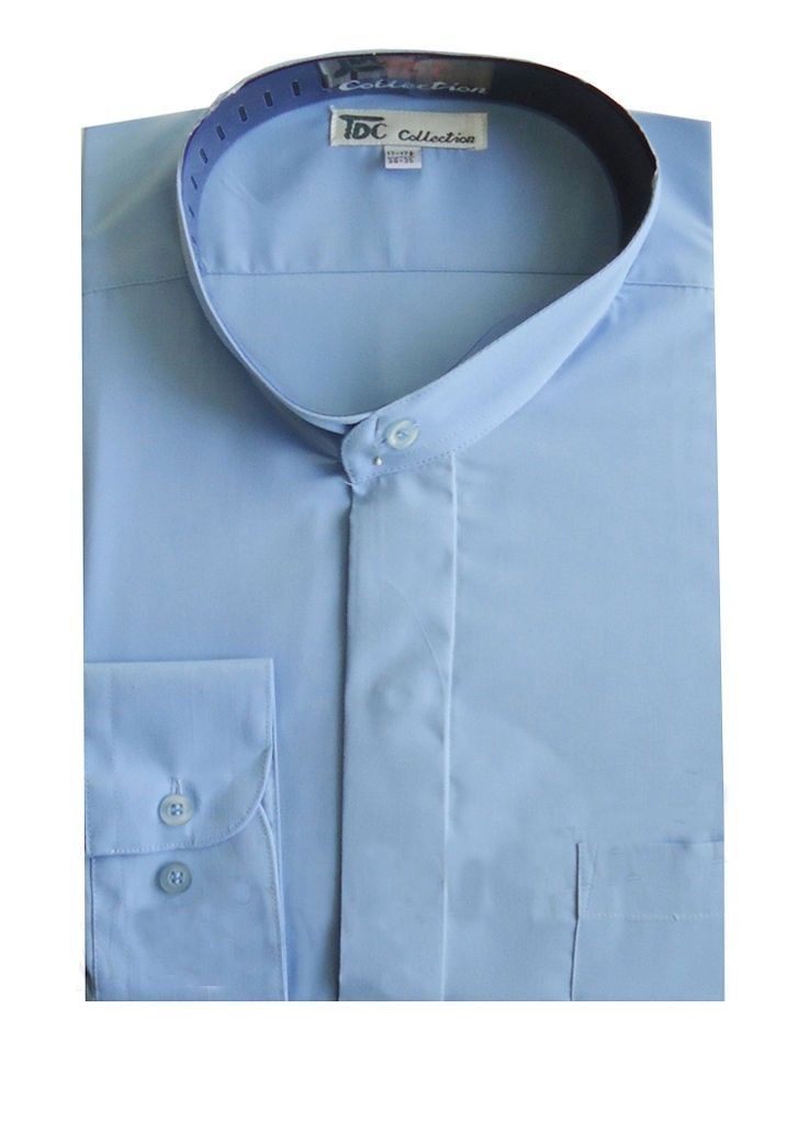 Mens’ mandarin collar ( banded collar) dress shirt Fotino Landi/TDC SG01