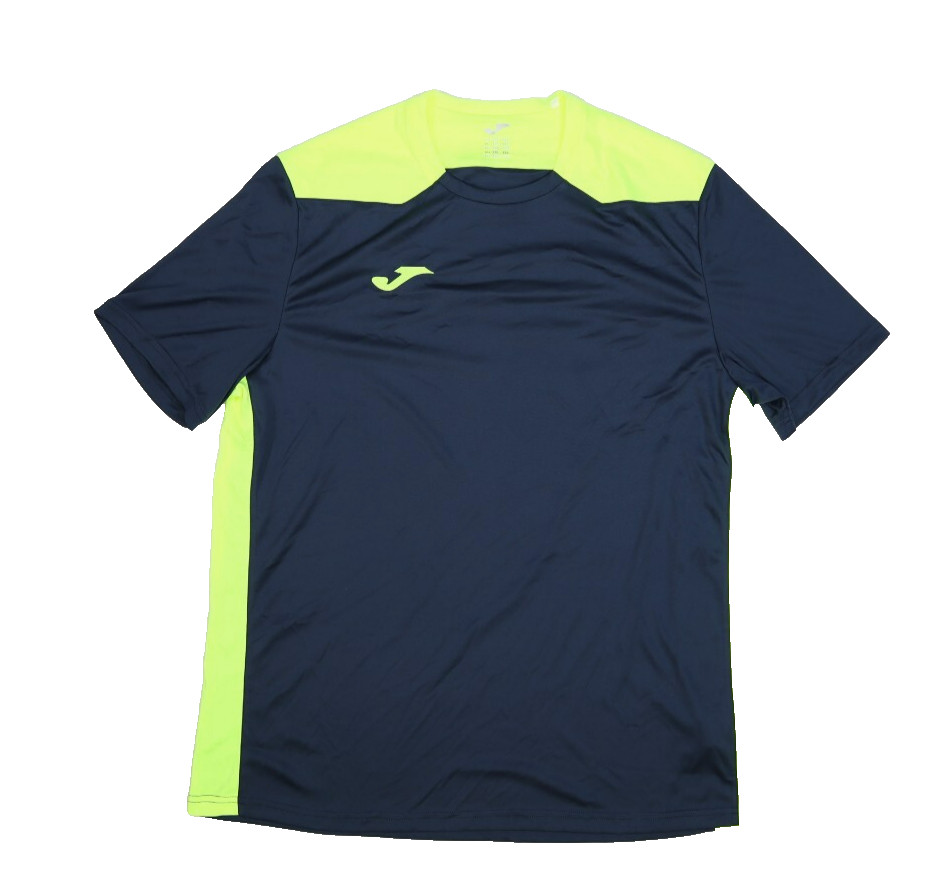 Joma Championship VI Mens Navy Neon Yellow Short Sleeve Soccer T-Shirt 2XL-3XL