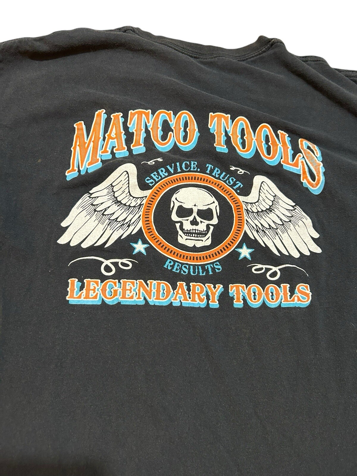 Vtg Matco Tools Skull Wings T-shirt Men’s M/L Black Short Sleeve Crew Neck