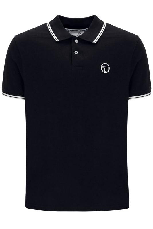 Sergio Tacchini Men’s Retro Tipped Polo Shirt Cotton Collared Top New XS – 4XL