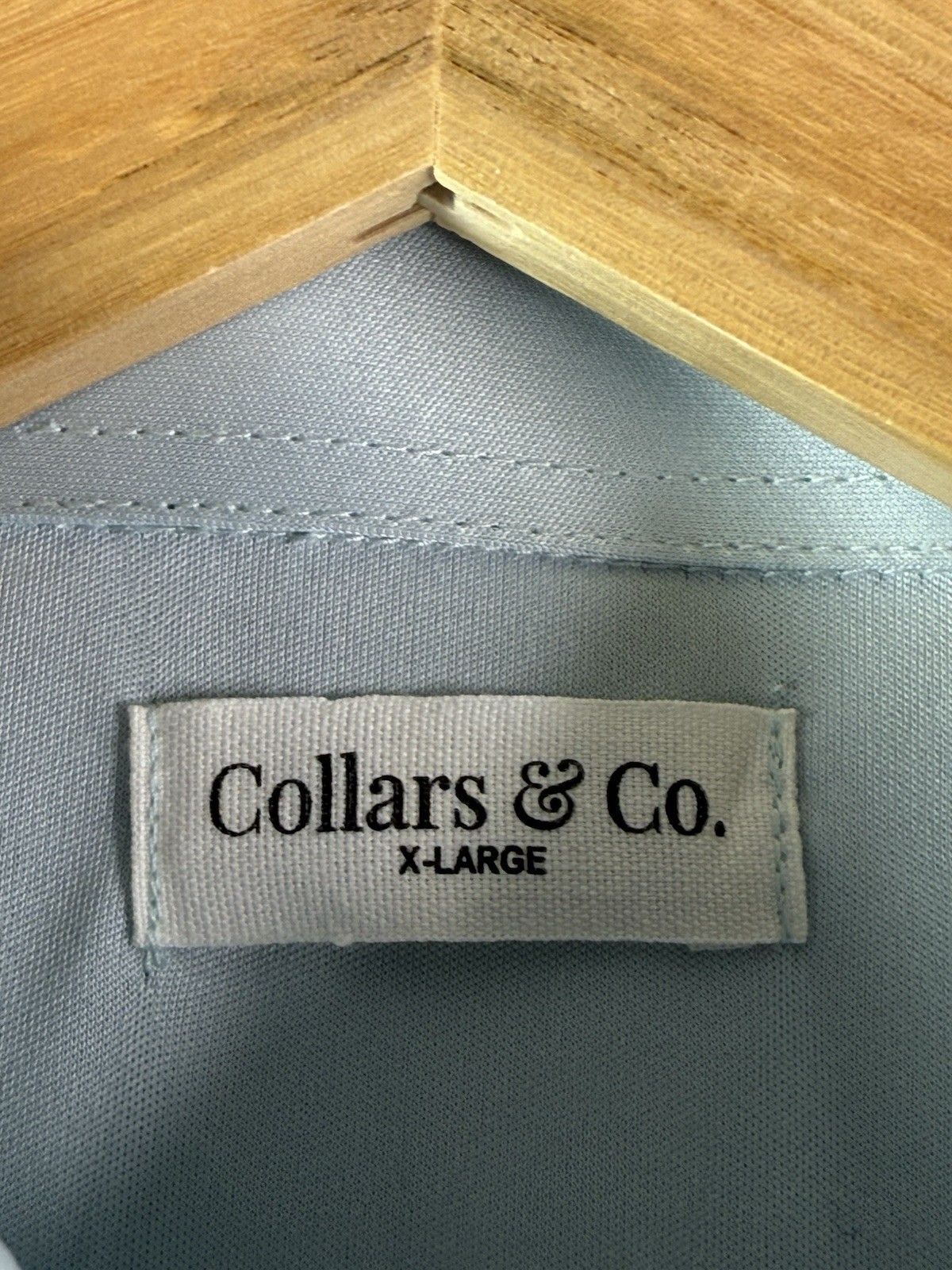 Collars & Co Light Blue Dress Collar Polo Shirt Men’s XL NEW