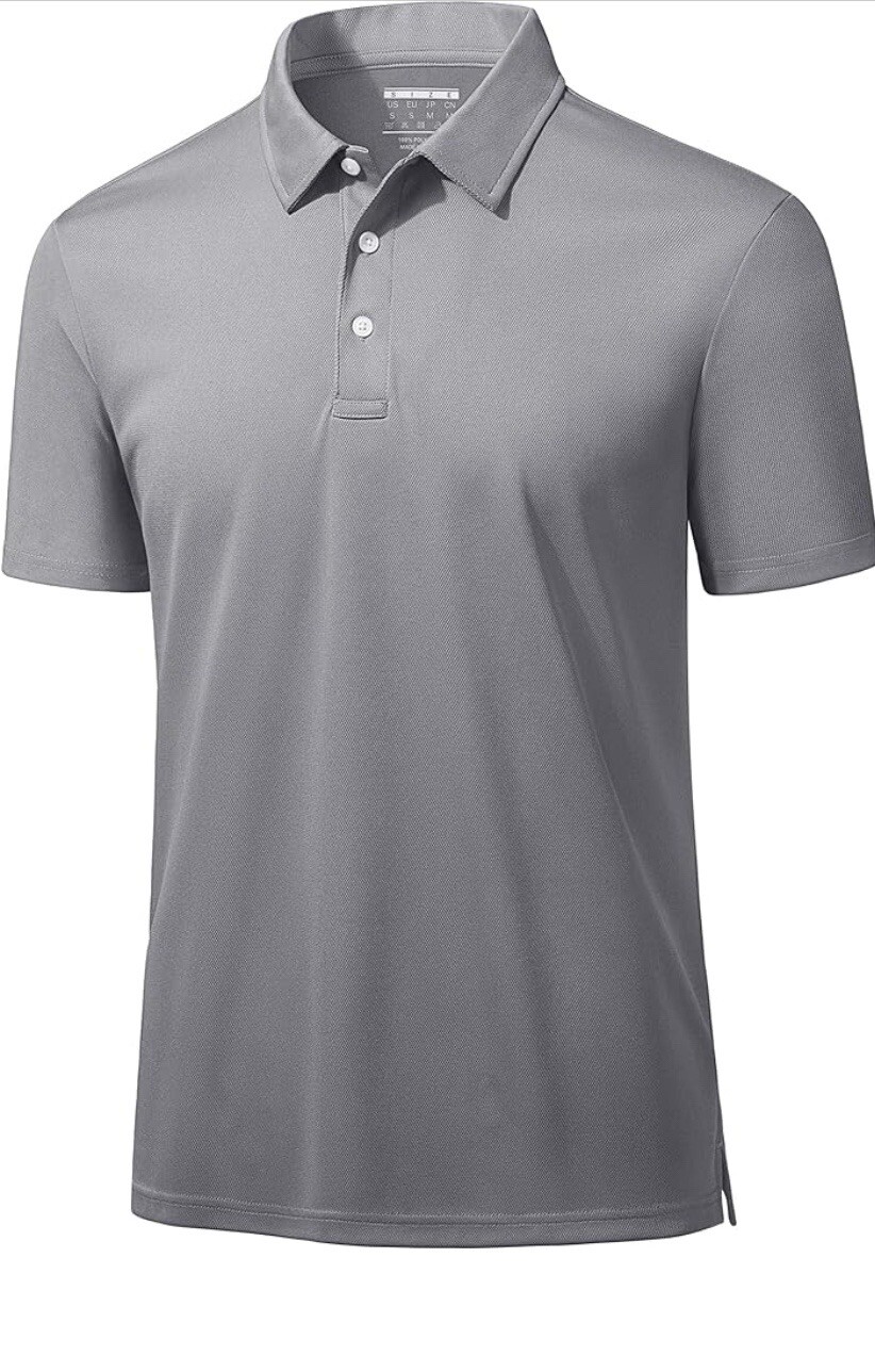 Magcomsen Golf Shirts For Men Shirt Sleeve Business WorkPolo Shirt Light Grey XL