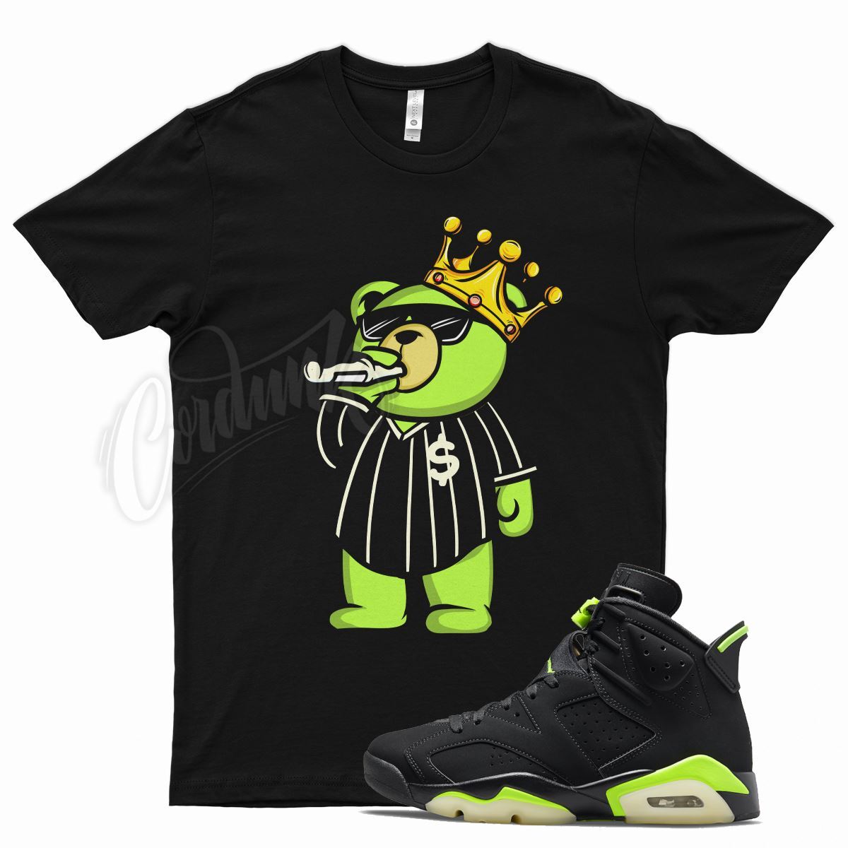 Black KING TED T Shirt for J1 6 Electric Green Dunkman 18 Air Force VaporMax