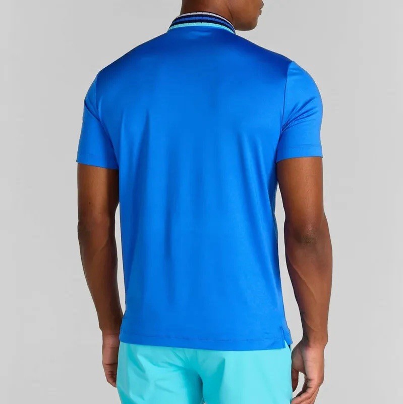 Redvanly Golf Shirt Polo Sleeve Logo Mael L Marine Polyester Spandex MSRP $110