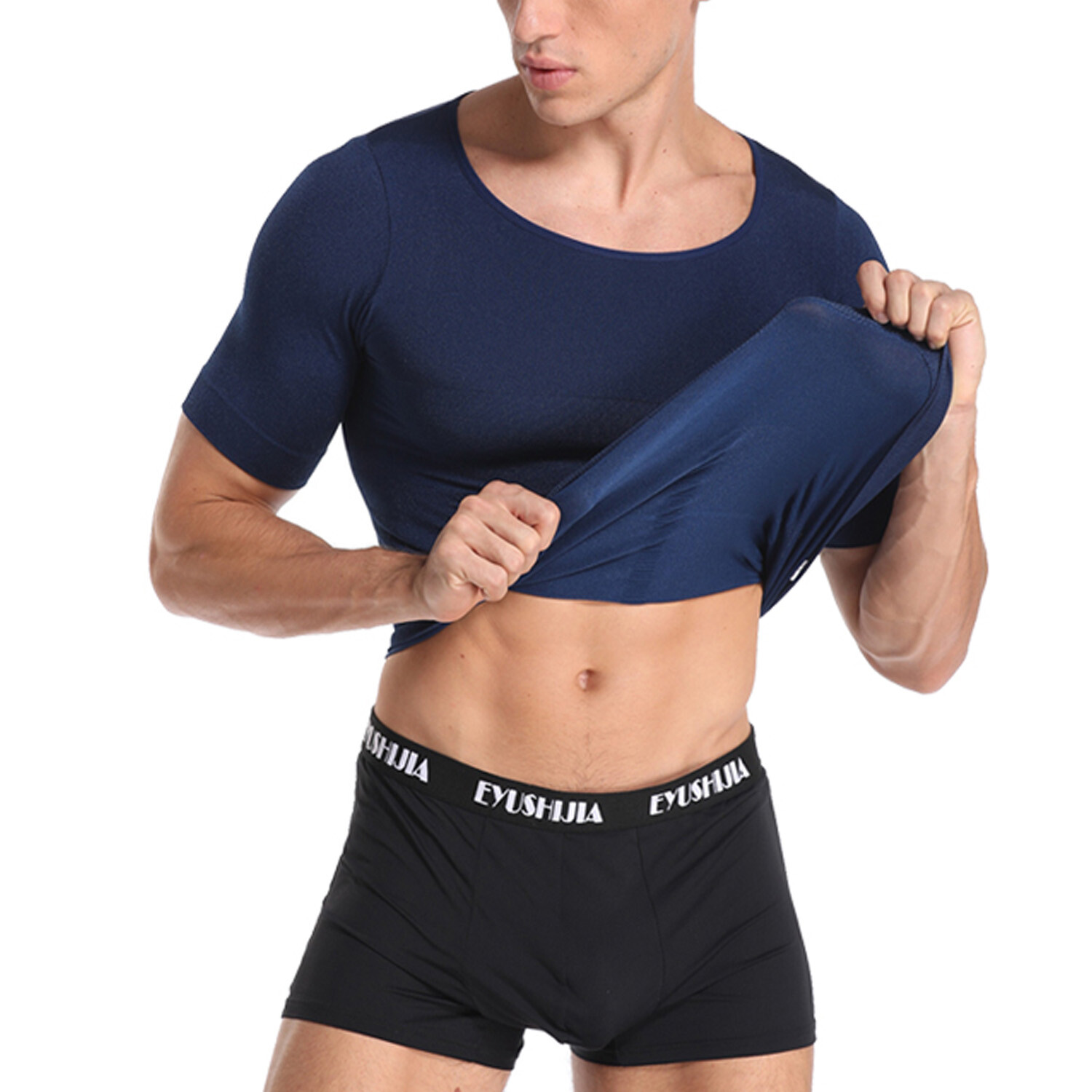 Gynecomastia Compression T-Shirts for Men Slimming Undershirt Body Shaper Top