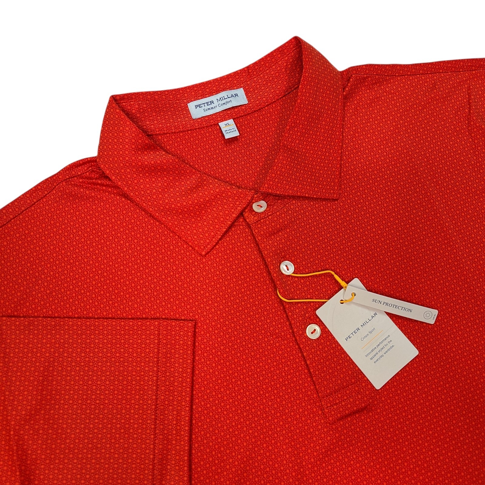 Peter Millar Mens XL 3XL Summer Comfort Polo Tesseract Performance Jersey Red