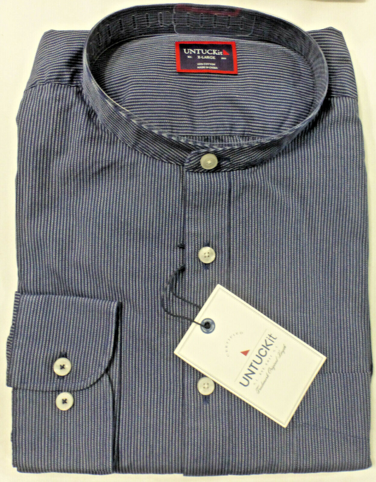 UNTUCKit Mens LS Collarless Dress Casual Shirt, Various Colors / Sizes, NWT