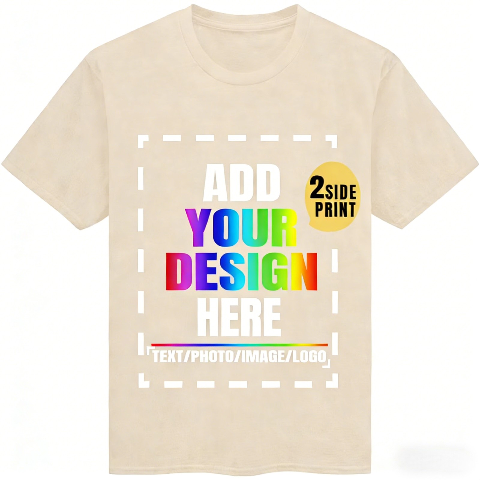 Personalized Custom T-Shirt Double Sided Print Your Design Text Logo Photo Gift
