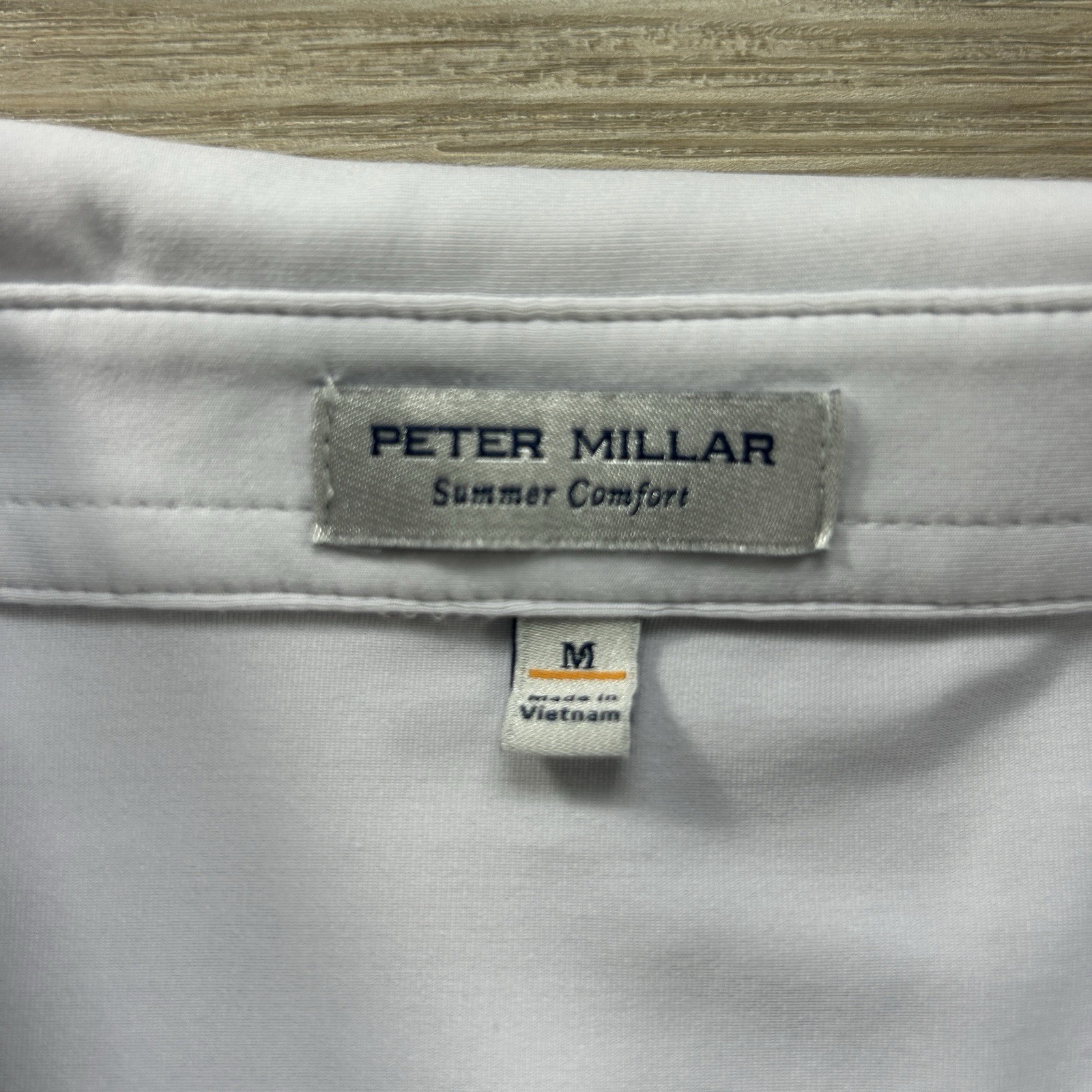 Peter Millar Summer Comfort Medium Blue Ombré Striped Golf Polo Canada Log