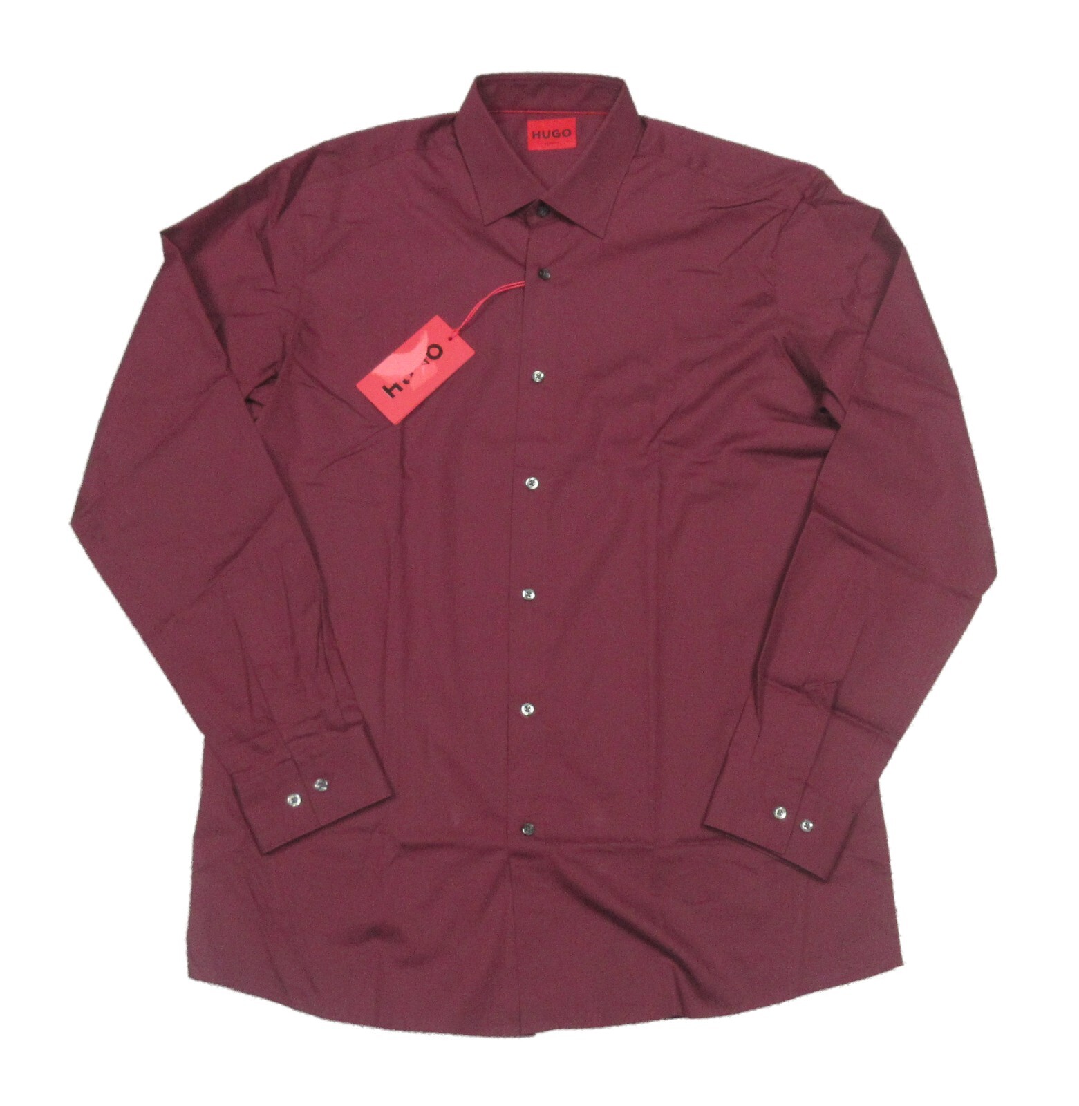 Hugo Boss Red Label Men’s Maroon Red Valerio Modern Fit Button Down Shirt