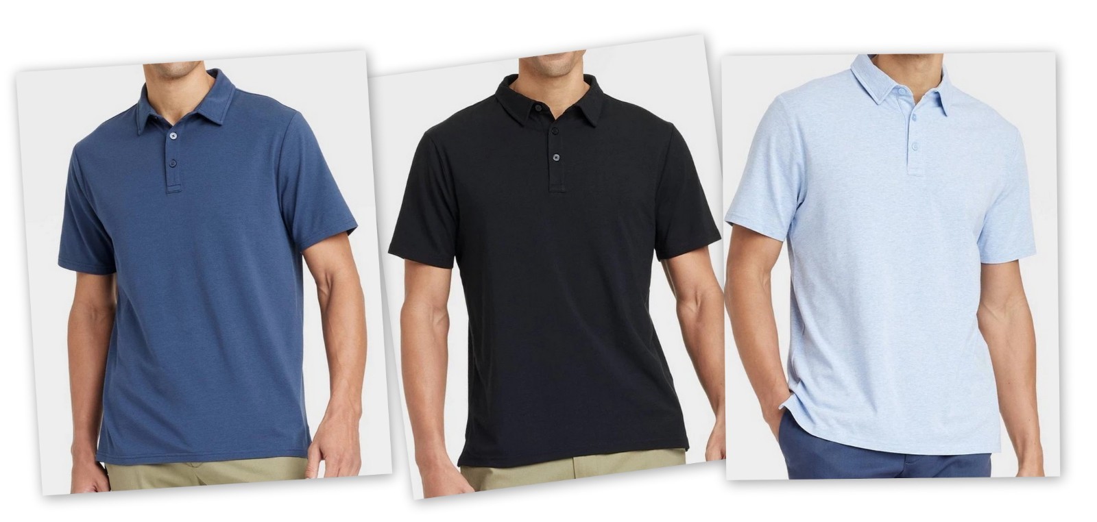 Men’s Comfort Wear Polo Shirt – Goodfellow Cotton/Modal – Navy Black or Blue