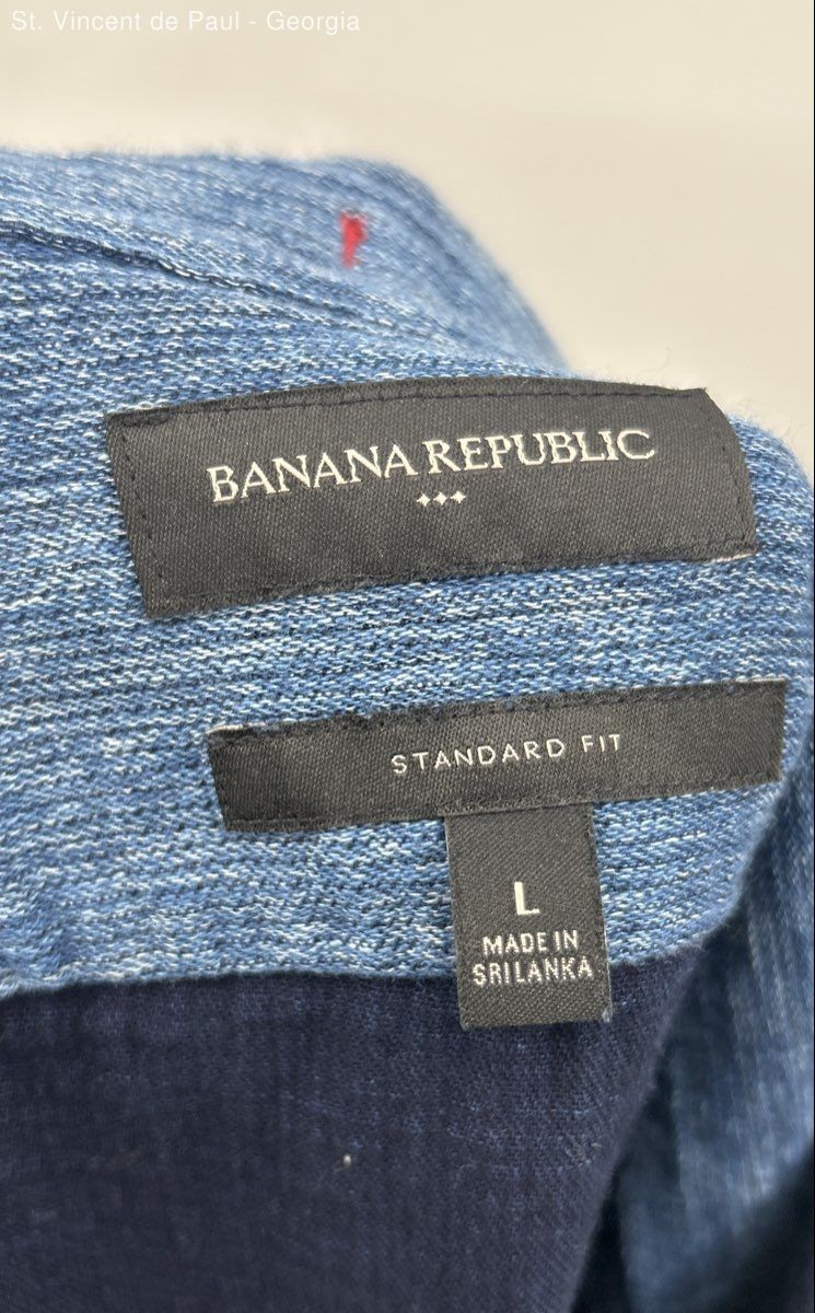 Banana Republic Standard Fit Button Down Shirt Men’s Large Blue Casual