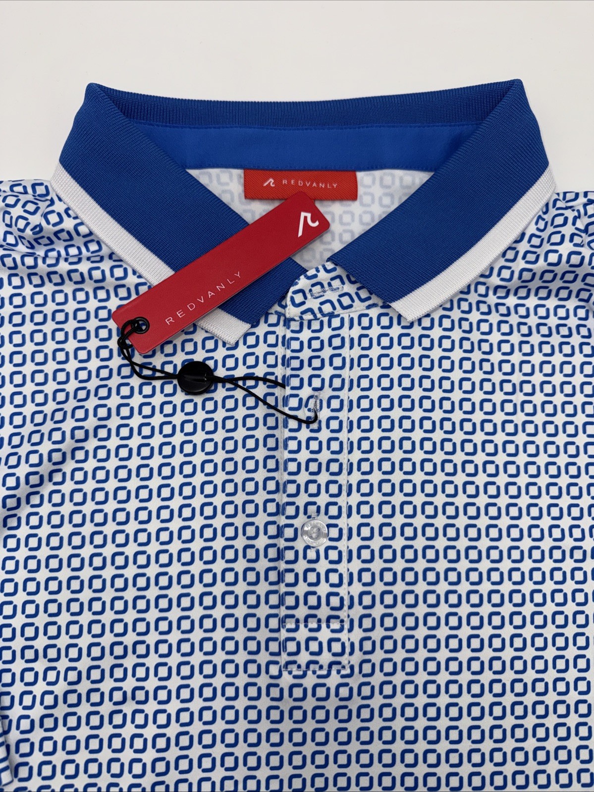 $110 Redvanly Men’s Devine Golf Performance Polo Shirt-Marine – Small -New Tags