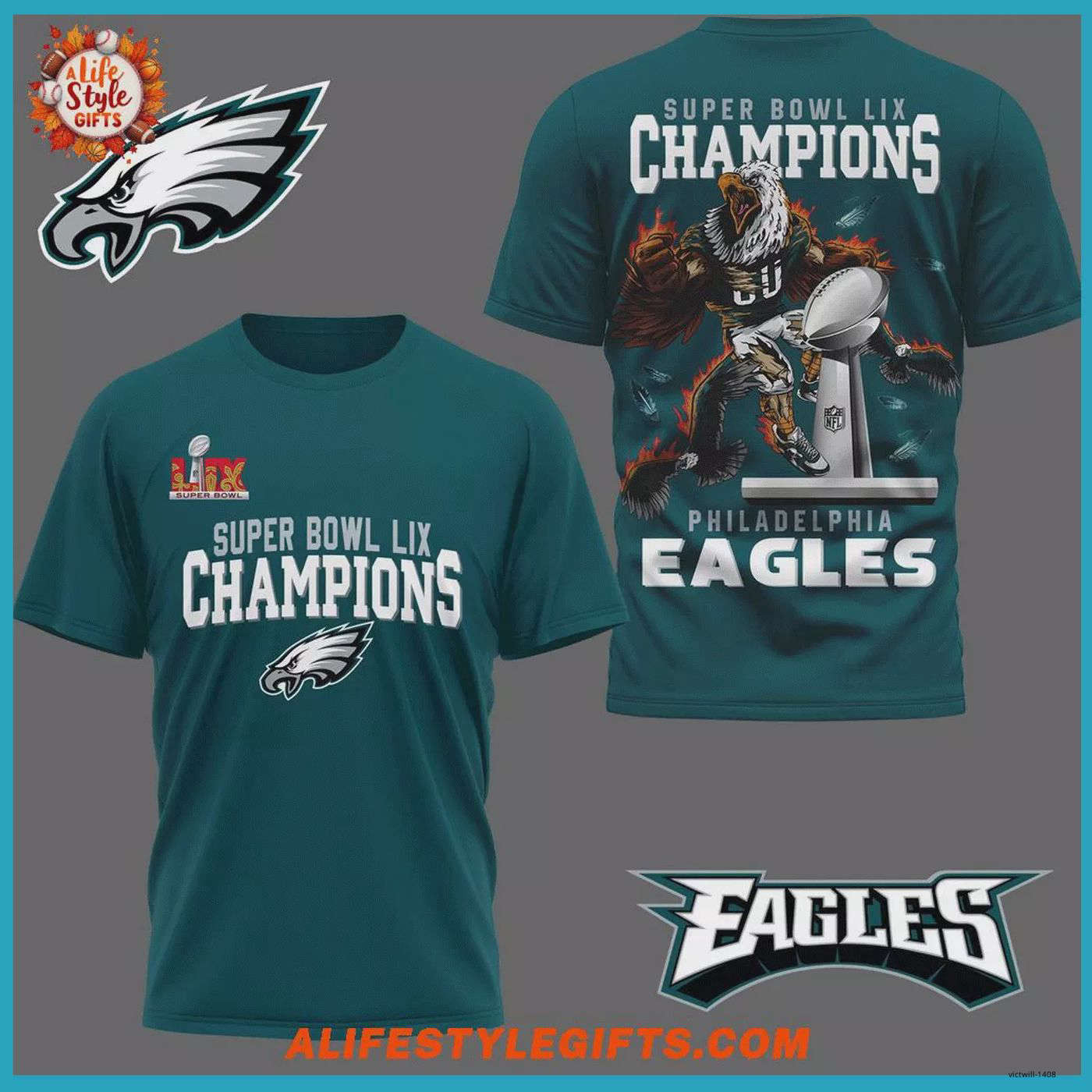 HOT – Super Bowl LIX Champions 2025 Winner Philadelphia Eagles 3D Hot