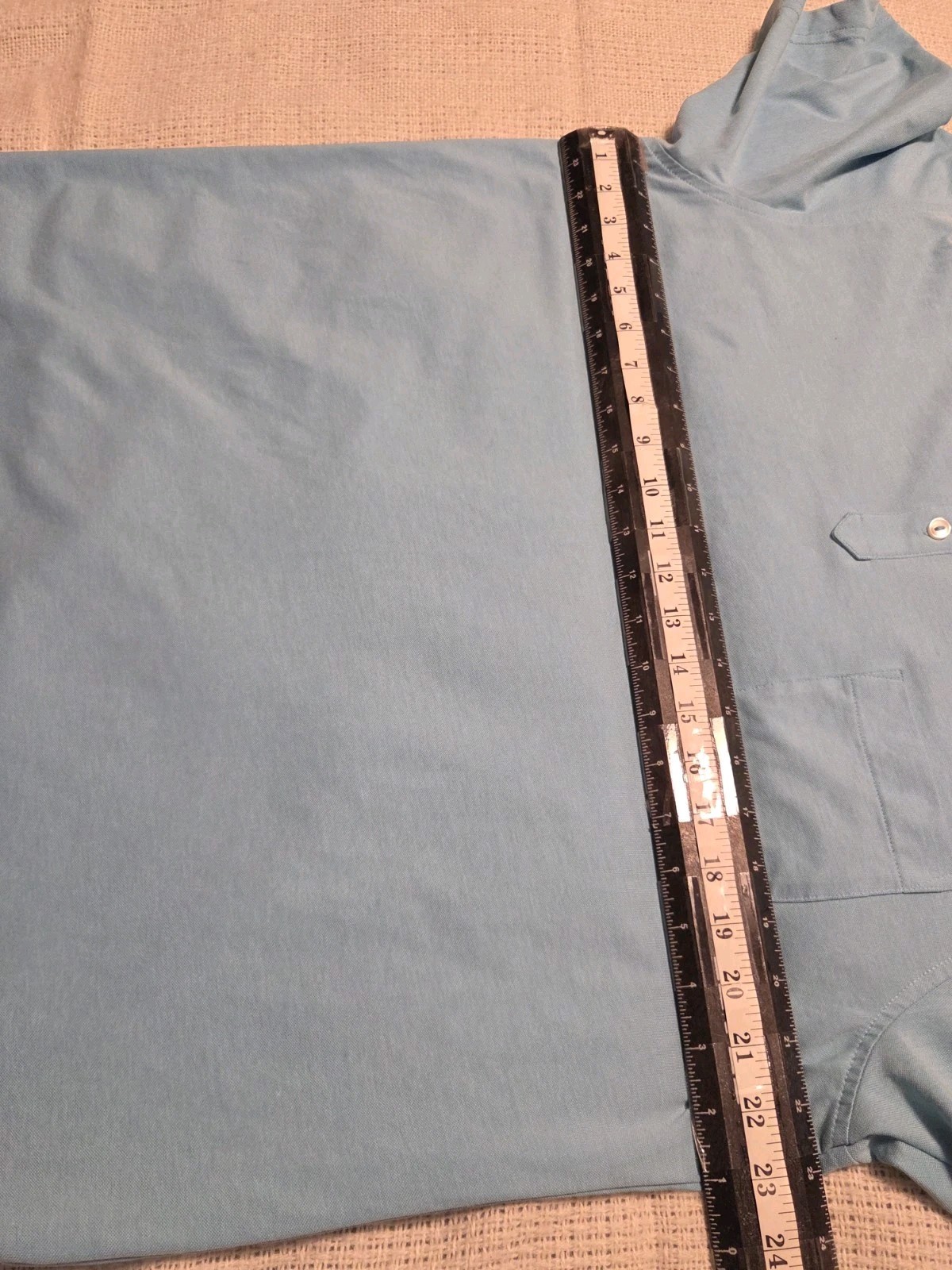 Peter Millar Polo L Solid Blue Knit Cotton Polyester Spandex Blend