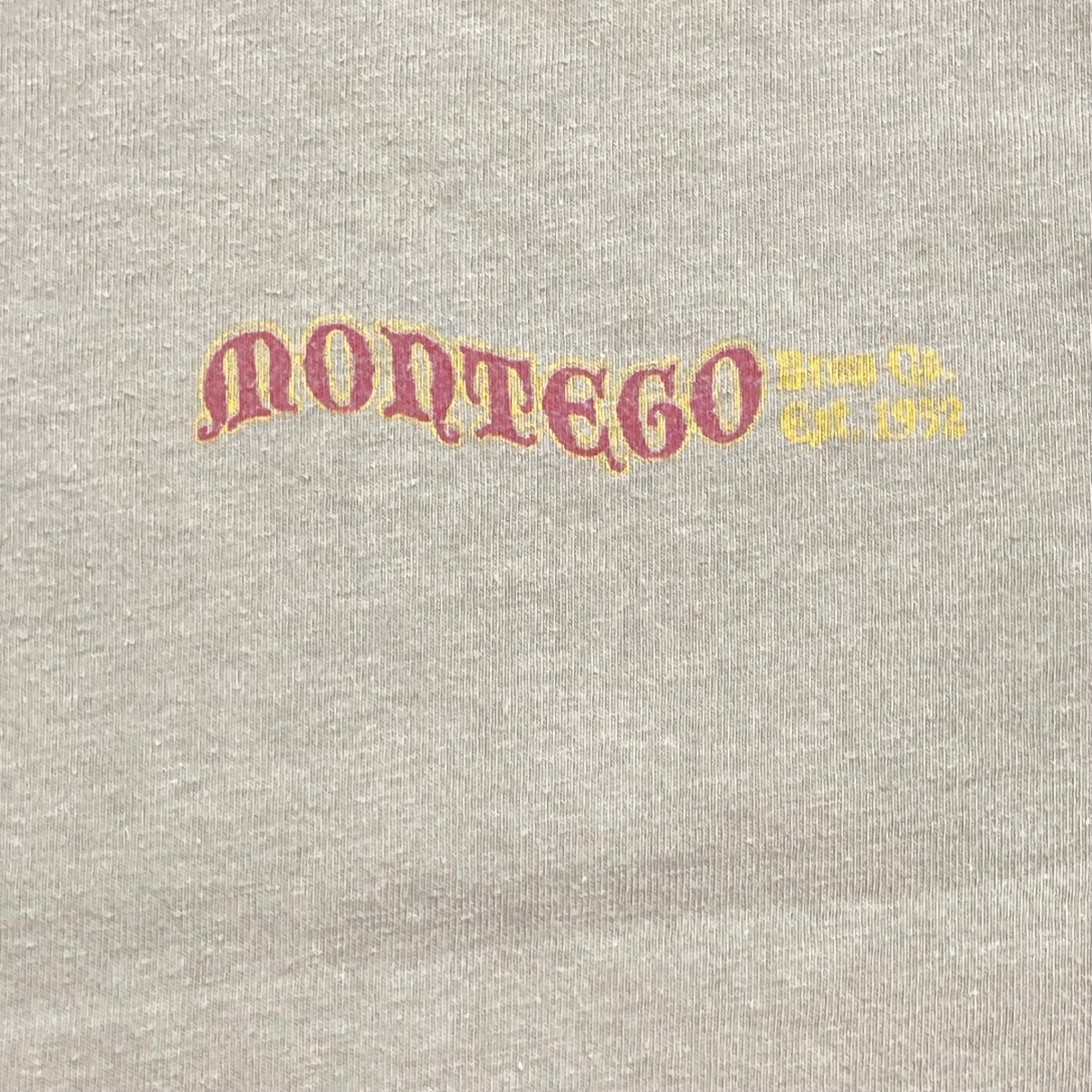 Montego Palms TShirt Sz L Mens Tan Montego Brew Co Graphic Retro Surf Beach Boho