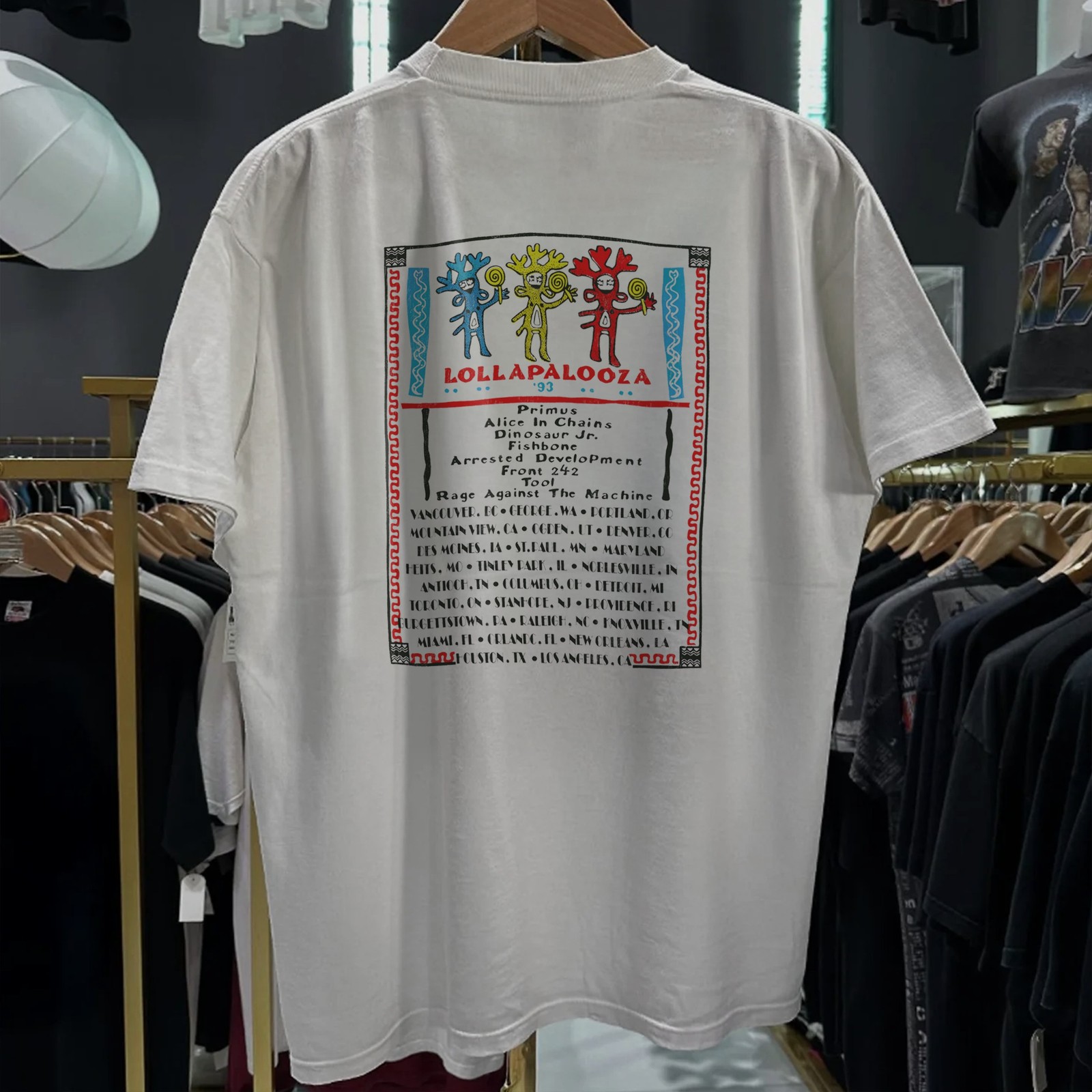 1993 Alice In Chains Lollapalooza Rare T-Shirt White XL