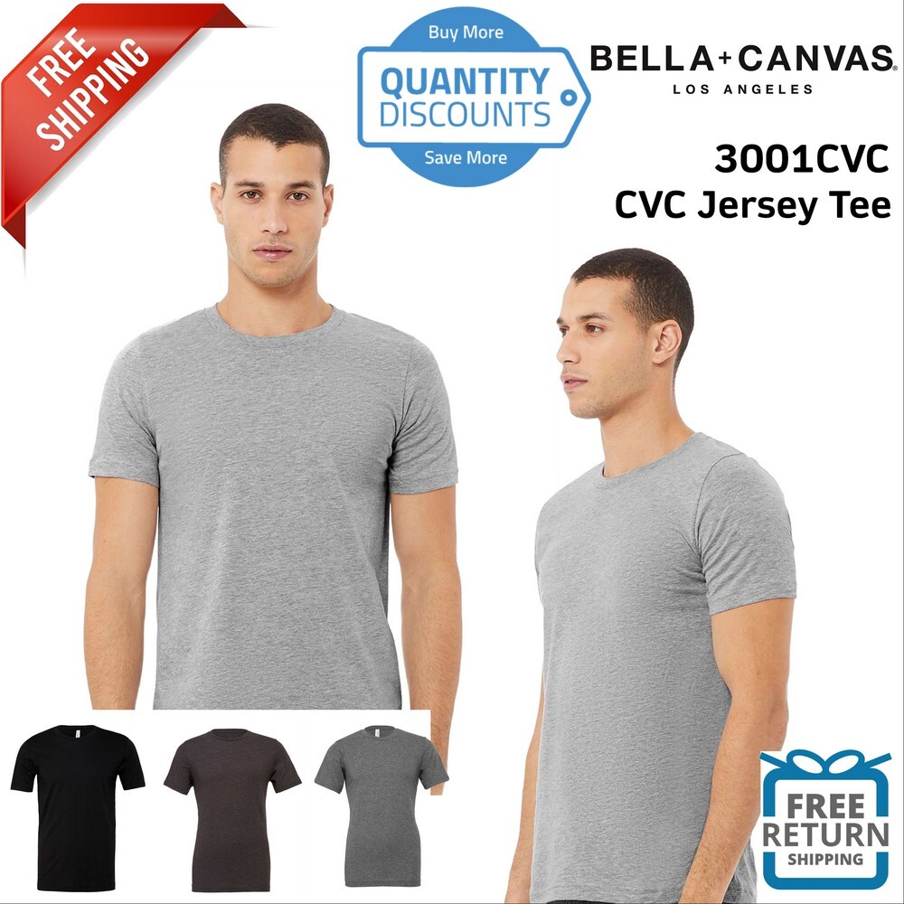 BELLA + CANVAS Men CVC Blend Short Sleeve Jersey T Shirt 3001CVCa up to 4XL
