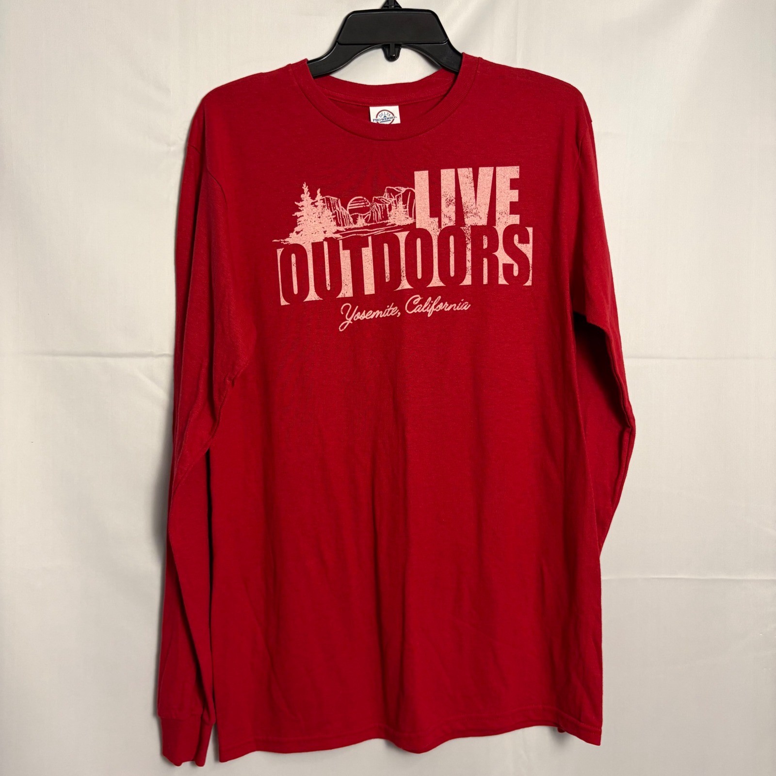 Delta Pro Weight Mens Live Outdoors Yosemite California Graphic T-Shirt Red M