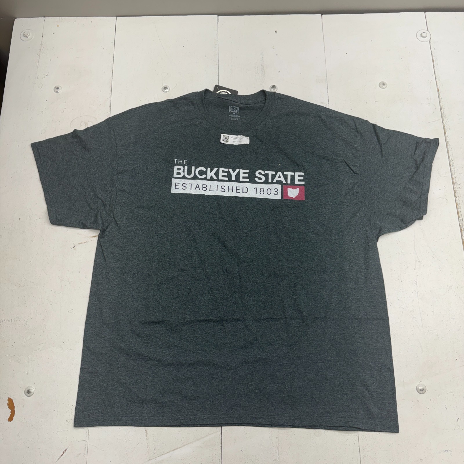 Brisco Brand Solid Graphic Buckeye State Print Short Sleeve Shirt Mens Size 3X