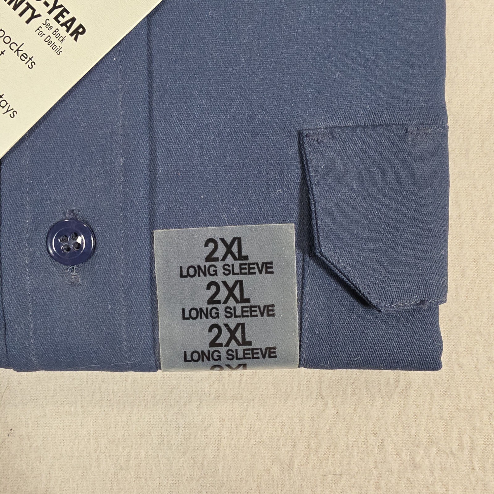 Sears Roebuck Long Sleeve Twill Work Shirt Men’s 2XL Blue Scotchgard Work Wear