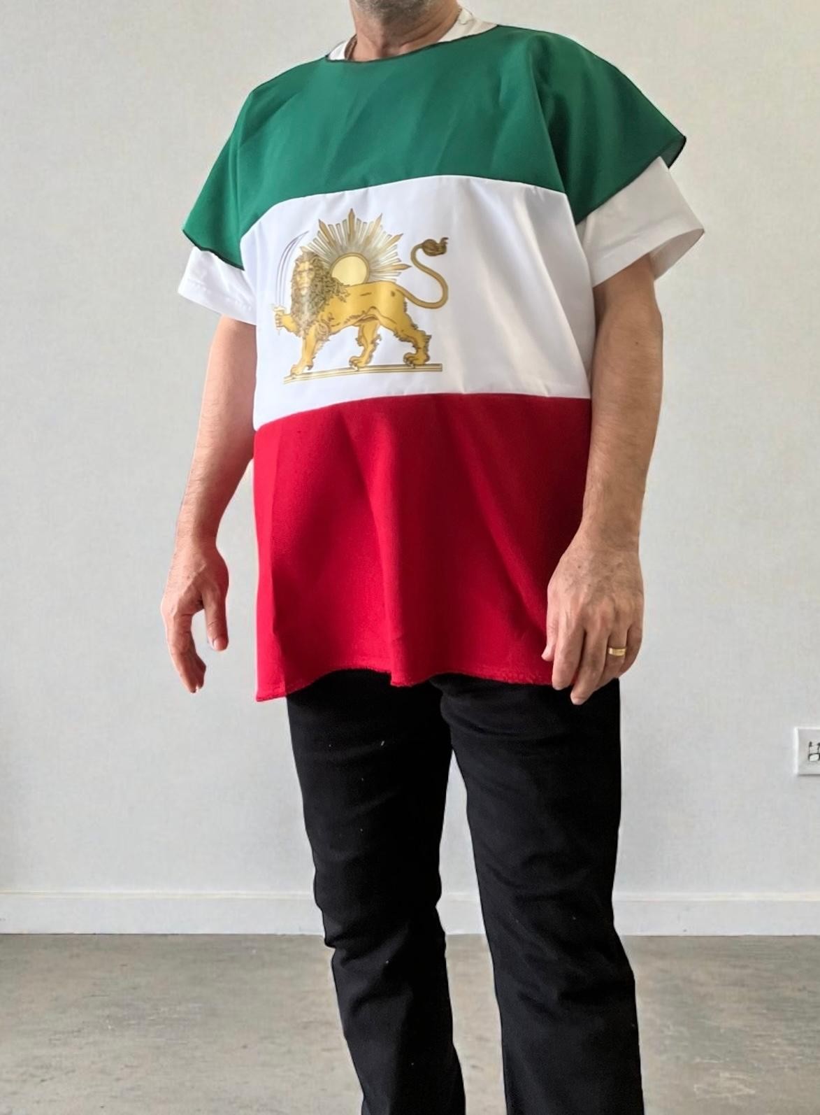 Persian flag Lion and Sun (Shir-o-Khorshid) Wearable flag ,Protest ,Unisex