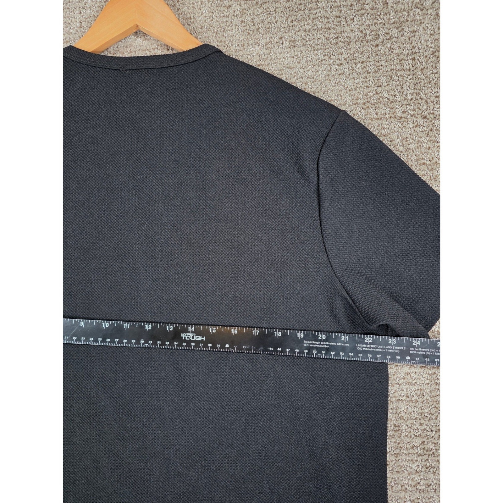 One Bone Mens XL Textured Short Sleeve Crew Neck T-Shirt Black Scoop Hem