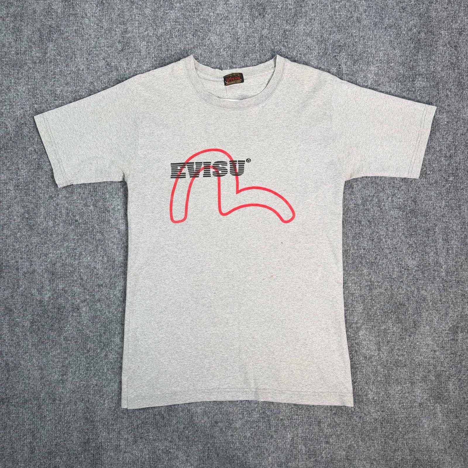 Evisu Graphic Logo Crew Neck T-Shirt in Heather Grey
