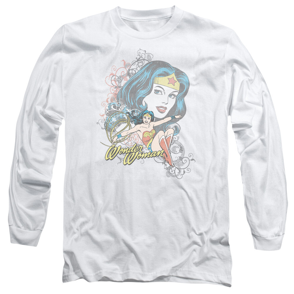 WONDER WOMAN WONDER SCROLL Licensed Men’s Long Sleeve Graphic Tee Shirt SM-3XL