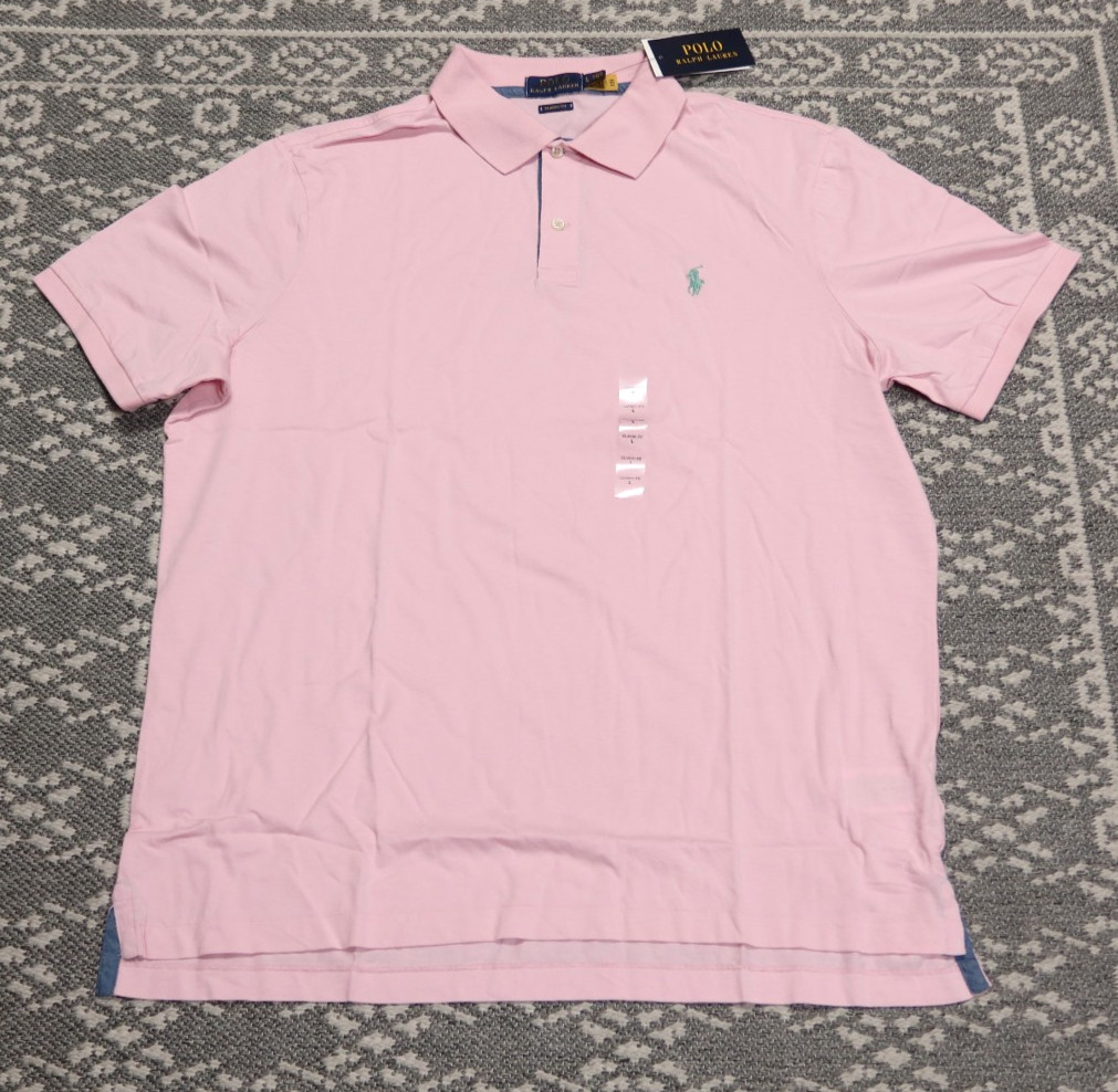 New Polo Ralph Lauren Men’s CLASSIC FIT Polo Shirt – LARGE – Light Pink