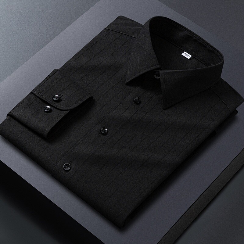 Mens Dress Striped Shirts Formal Business Long Sleeves Buttons Casual Shirts