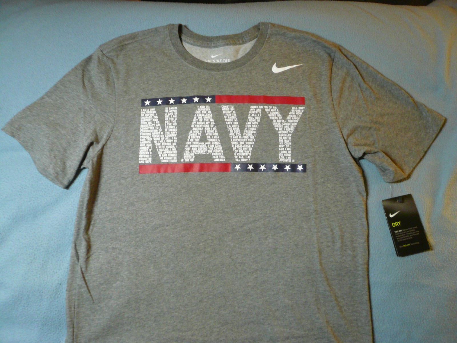 Nike Navy US Military All Sizes M-2XL BRAND NEW Shirt NWT USA Creed Pledge